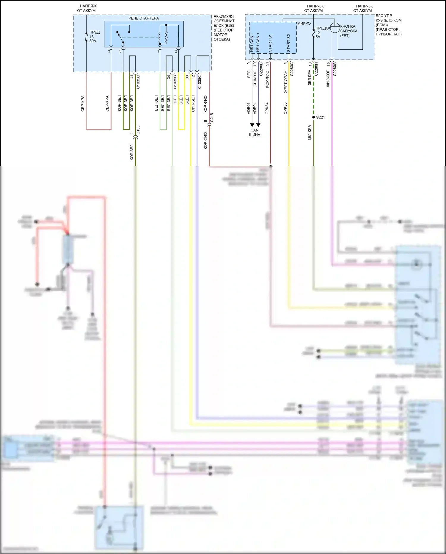 MKC Lincoln I рестайлинг (2018-2019): Электросхема стартера 