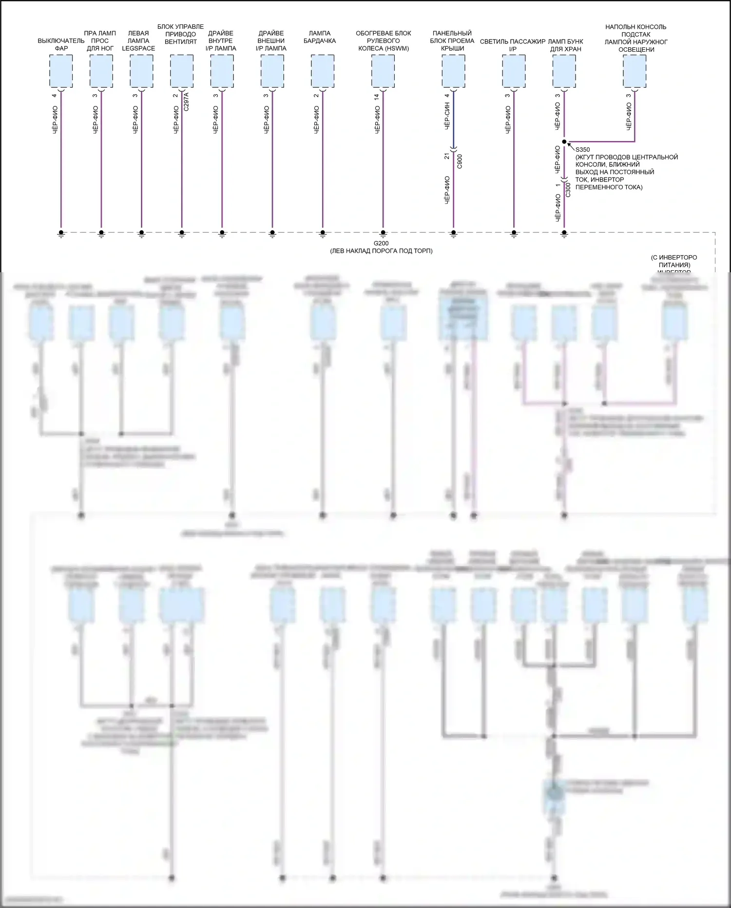MKC Lincoln I рестайлинг (2018-2019): Электросхема точек подключения масс (2 из 4) 