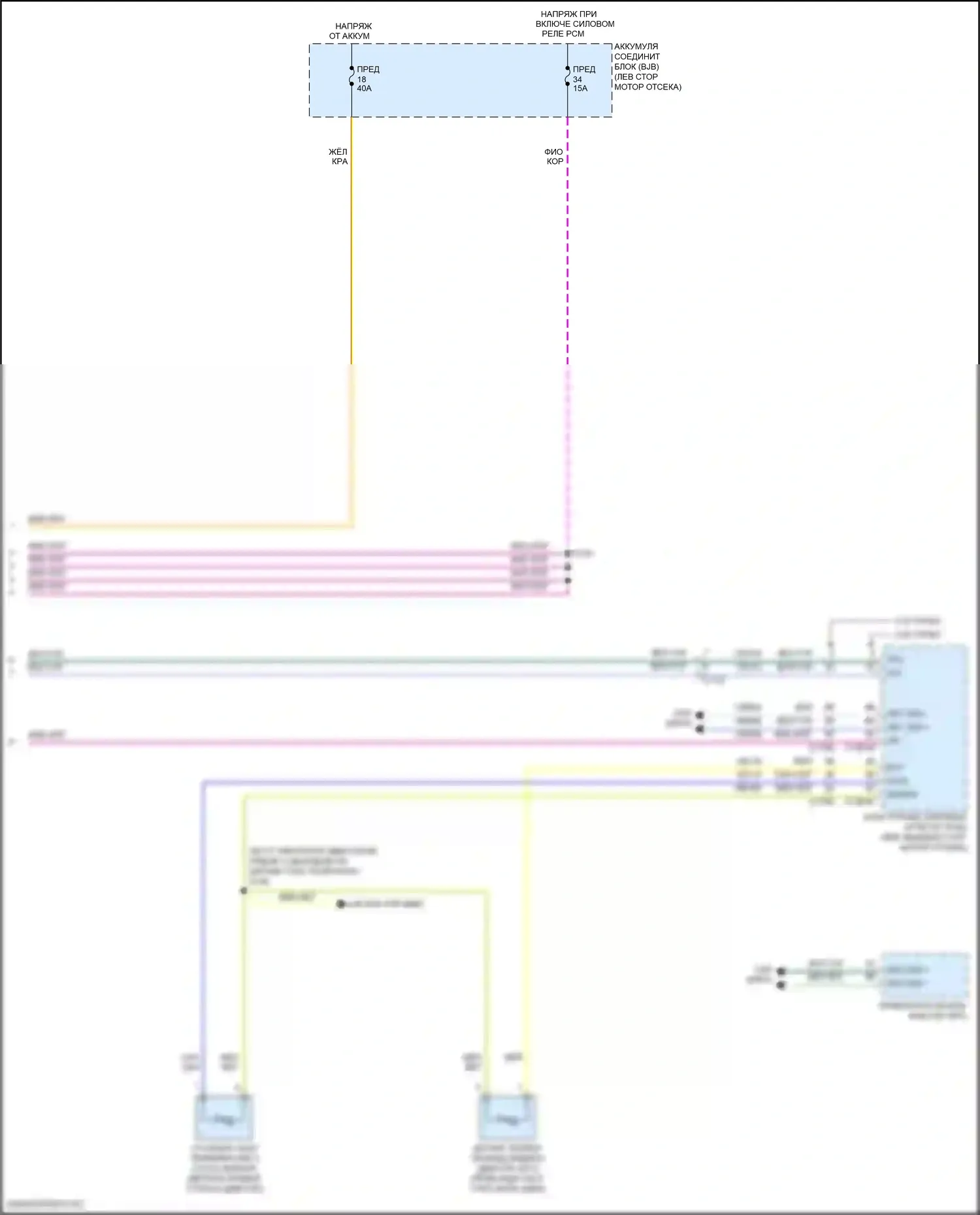 MKC Lincoln I рестайлинг (2018-2019): Электросхема вентилятора охлаждения, без буксировки прицепа (2 из 2) 