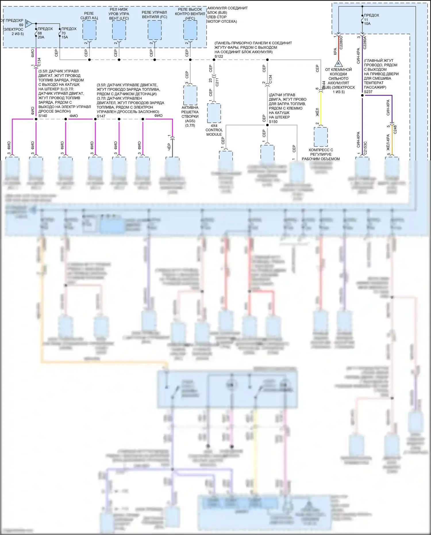 MKS Lincoln I рестайлинг (2012-2016): Электросхема блока предохранителей реле (3 из 5) 