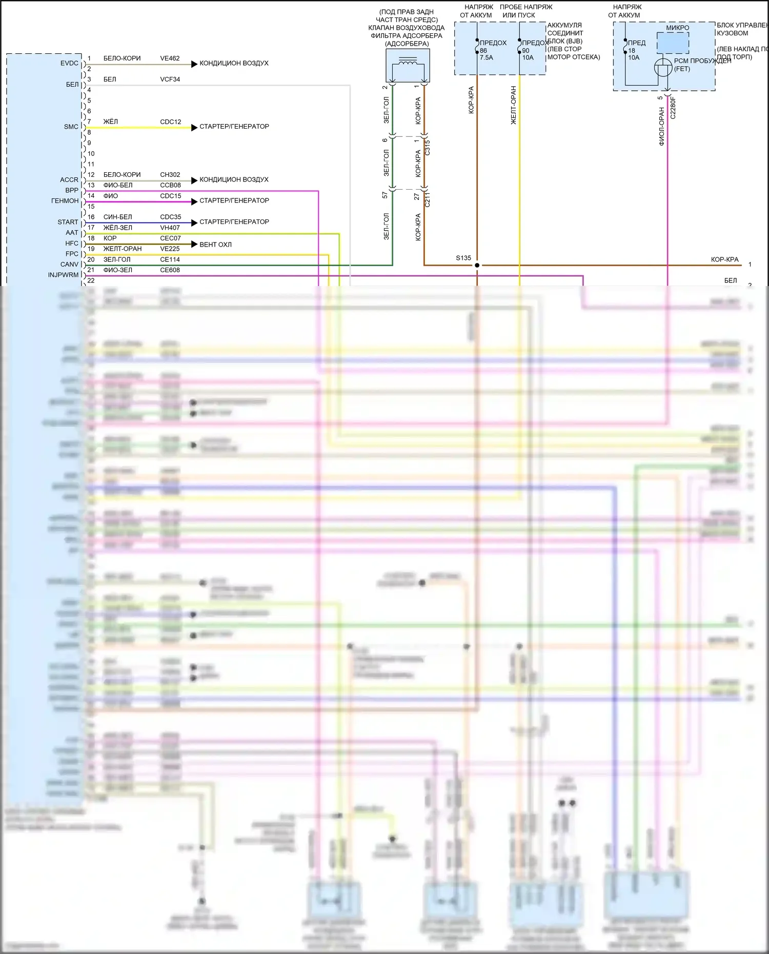 MKS Lincoln I рестайлинг (2012-2016): Электросхема двигателя 3.7л (1 из 6) 