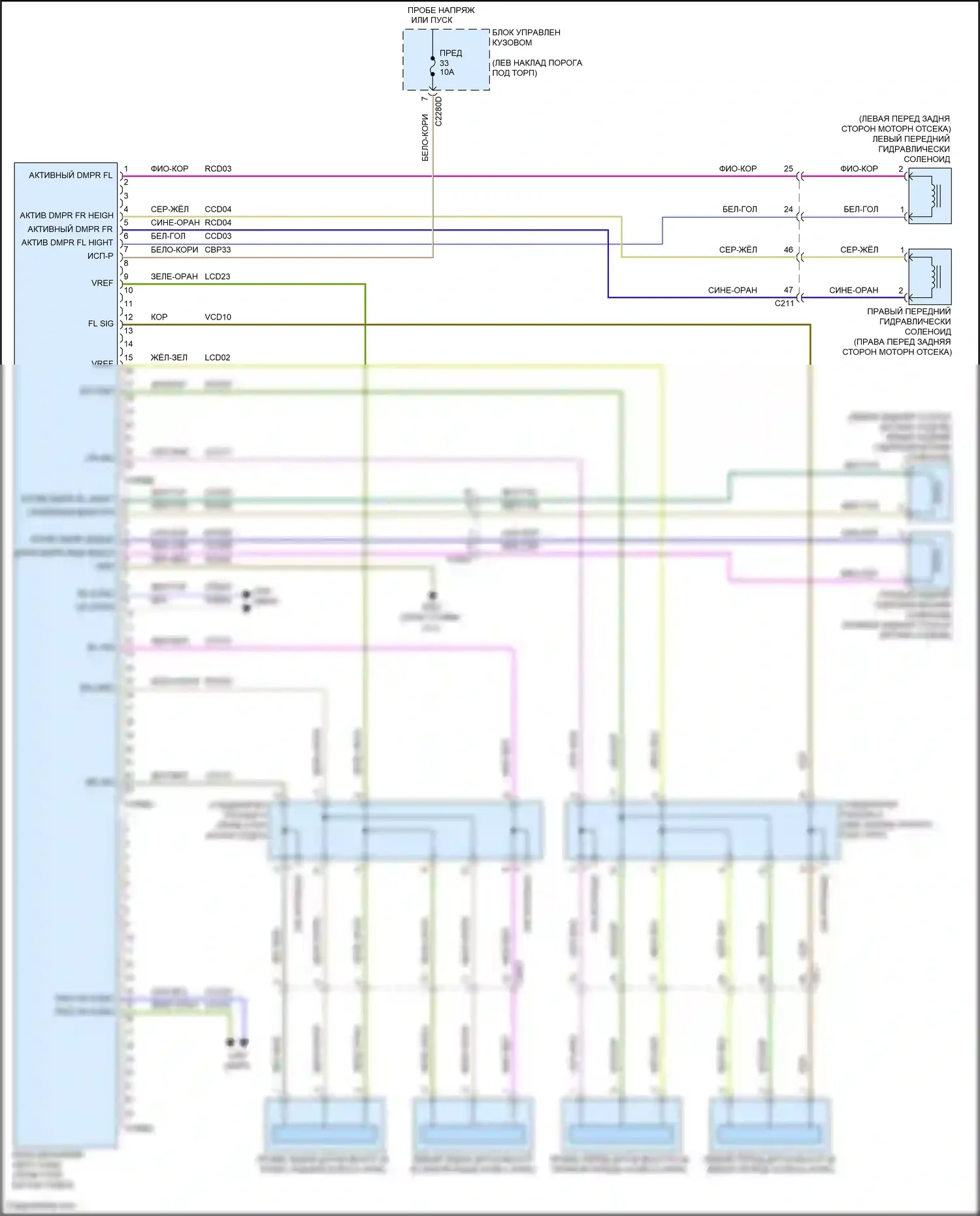 MKS Lincoln I рестайлинг (2012-2016): Электросхема электронной подвески 