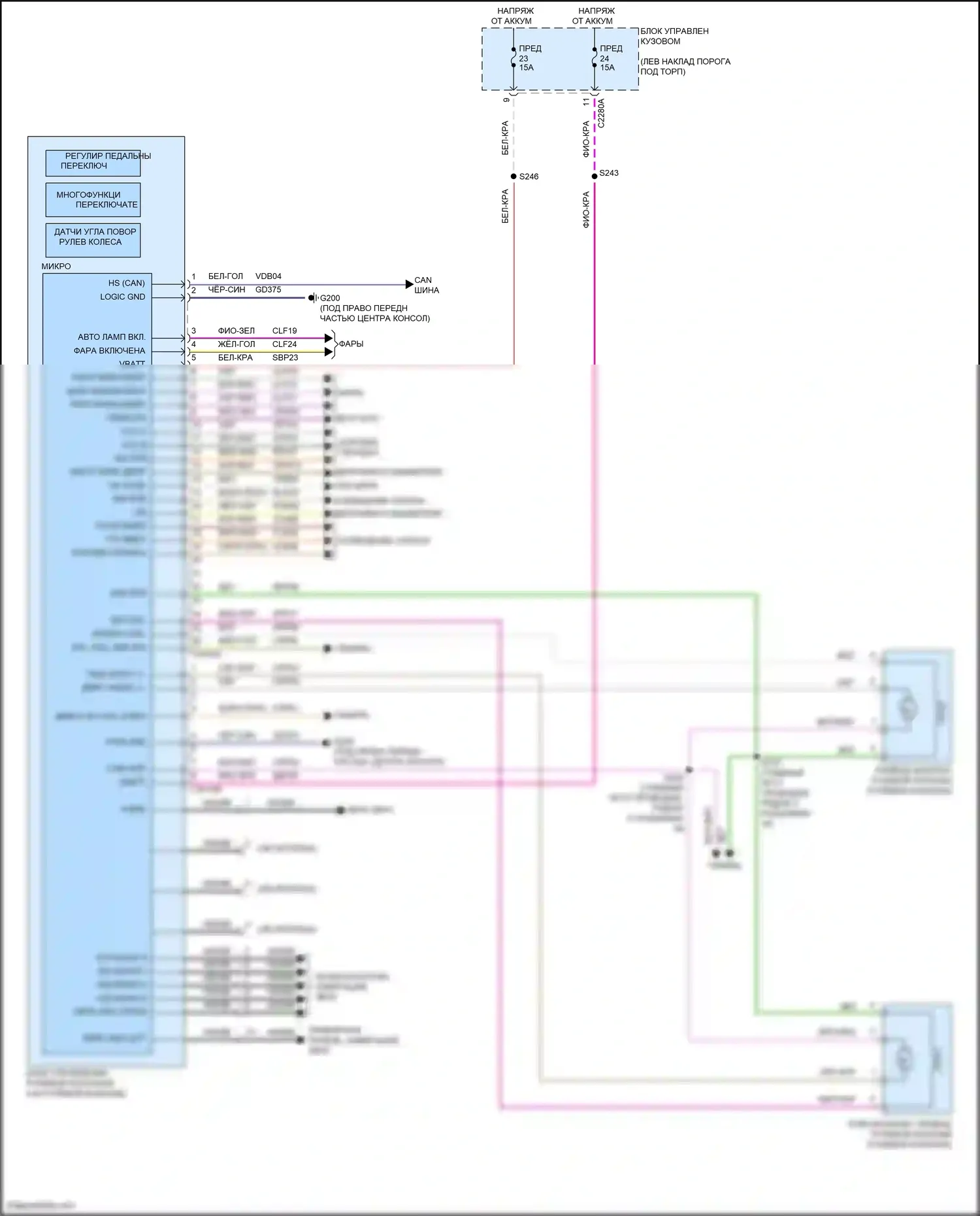 MKS Lincoln I рестайлинг (2012-2016): Электросхема рулевая колонка 