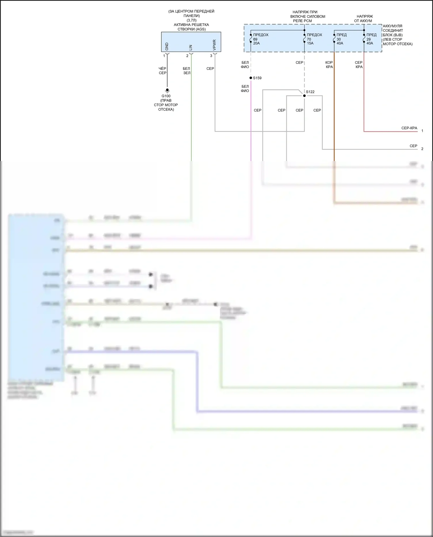 MKS Lincoln I рестайлинг (2012-2016): Электросхема вентилятора охлаждения (1 из 2) 