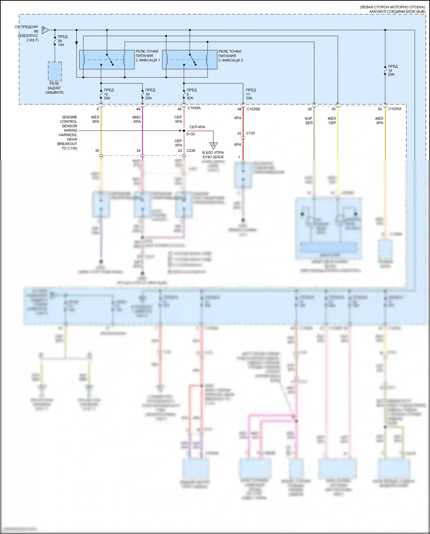 MKX Lincoln II (2015-2018): Электросхема блока предохранителей реле (3 из 7) 