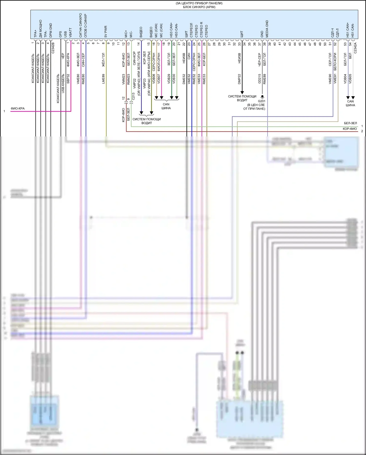 MKX Lincoln II (2015-2018): Электросхема магнитола, с сенсорным экраном (3 из 4) 