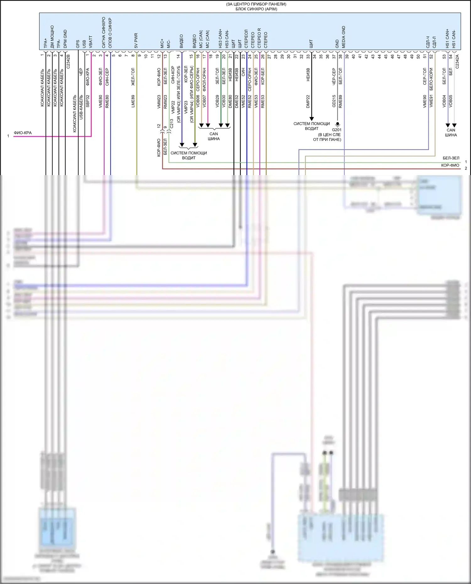 MKX Lincoln II (2015-2018): Электросхема магнитолы, без сенсорного экрана и ultima (4 из 5) 