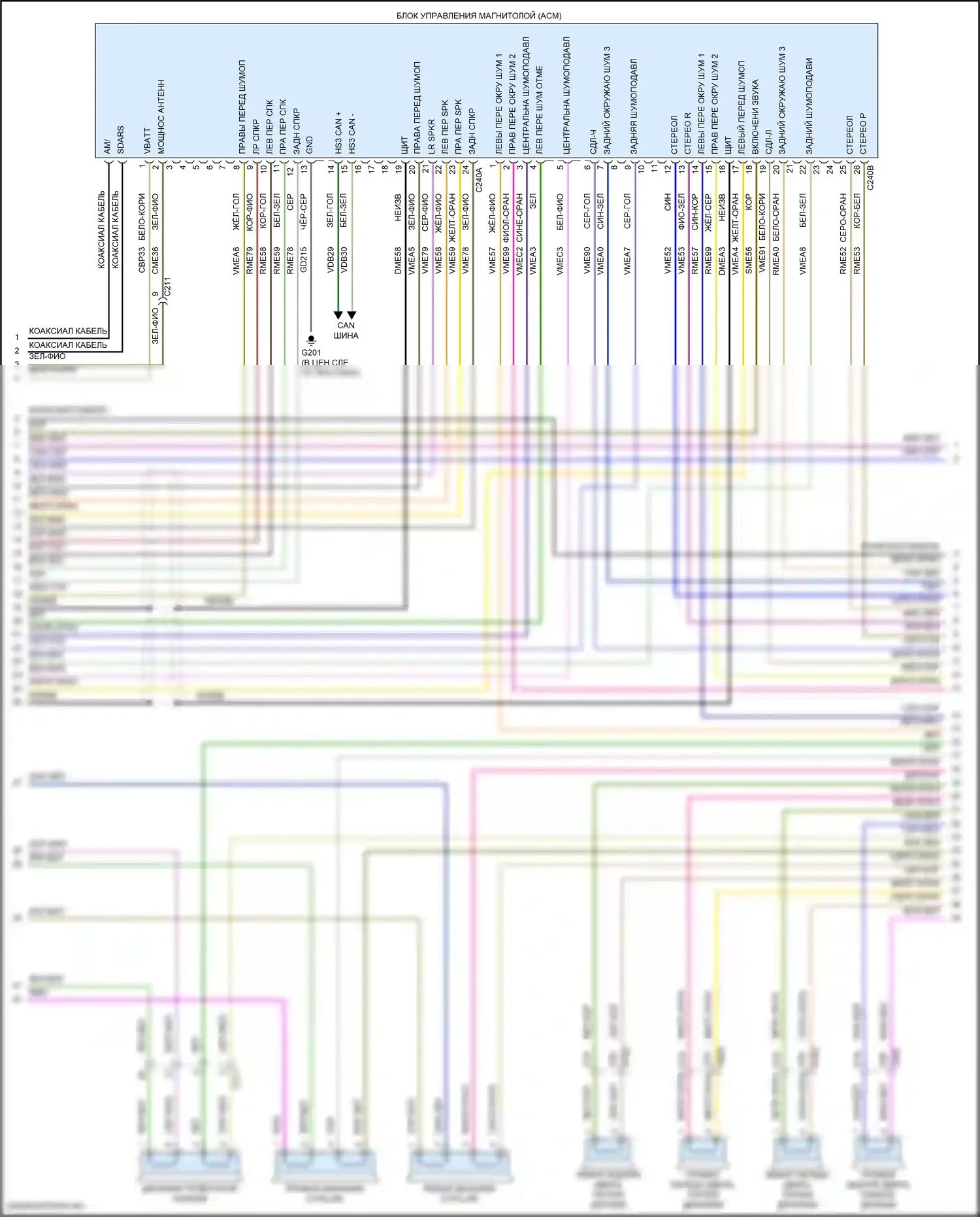 MKX Lincoln II (2015-2018): Электросхема магнитолы, без сенсорного экрана, с ultima (2 из 5) 