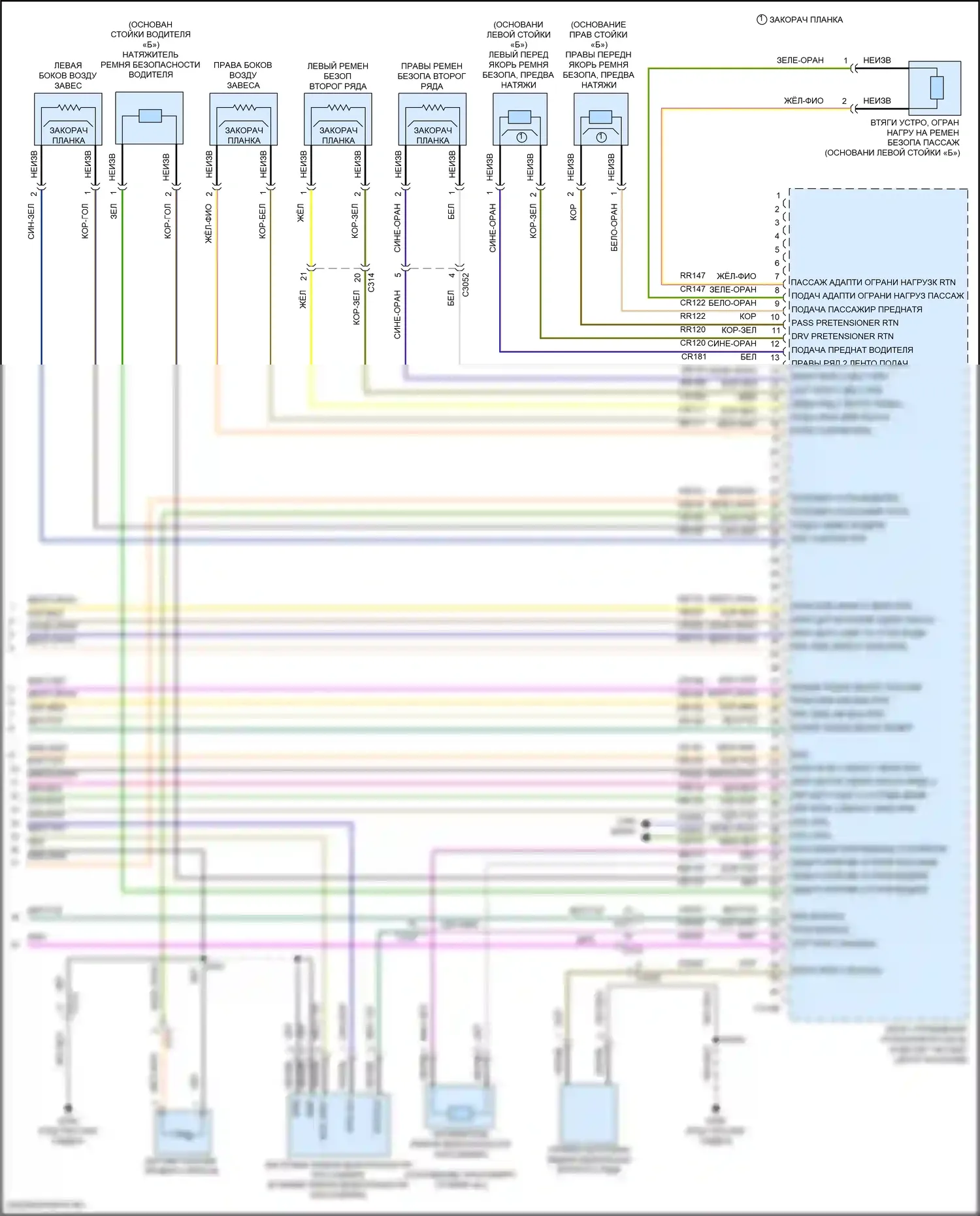 MKX Lincoln II (2015-2018): Электросхема подушек безопасности (3 из 3) 