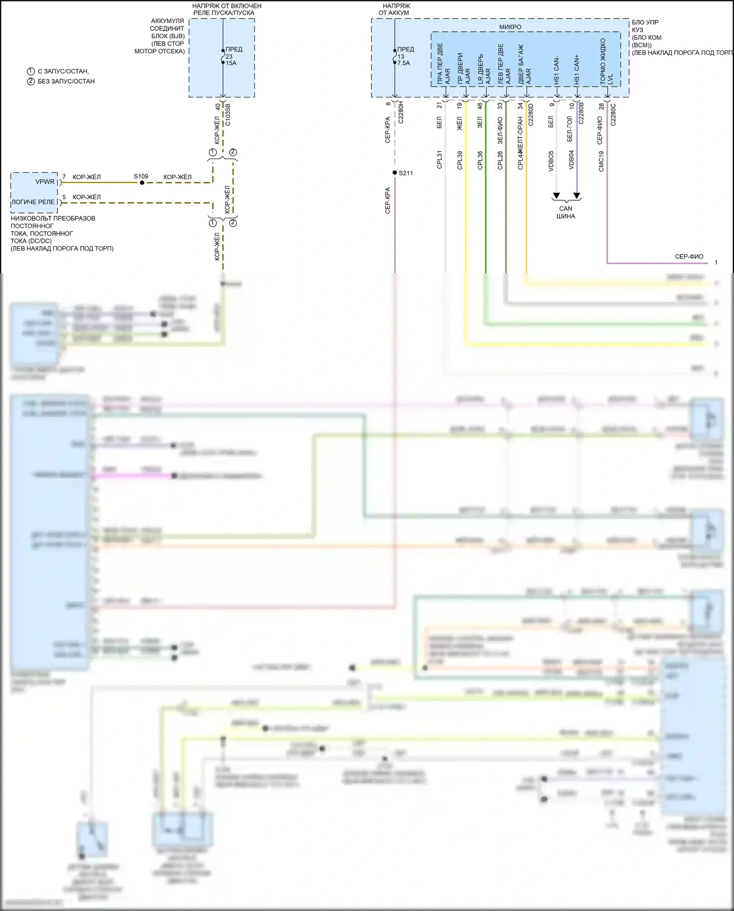 MKX Lincoln II (2015-2018): Электросхема приборной панели (1 из 3) 