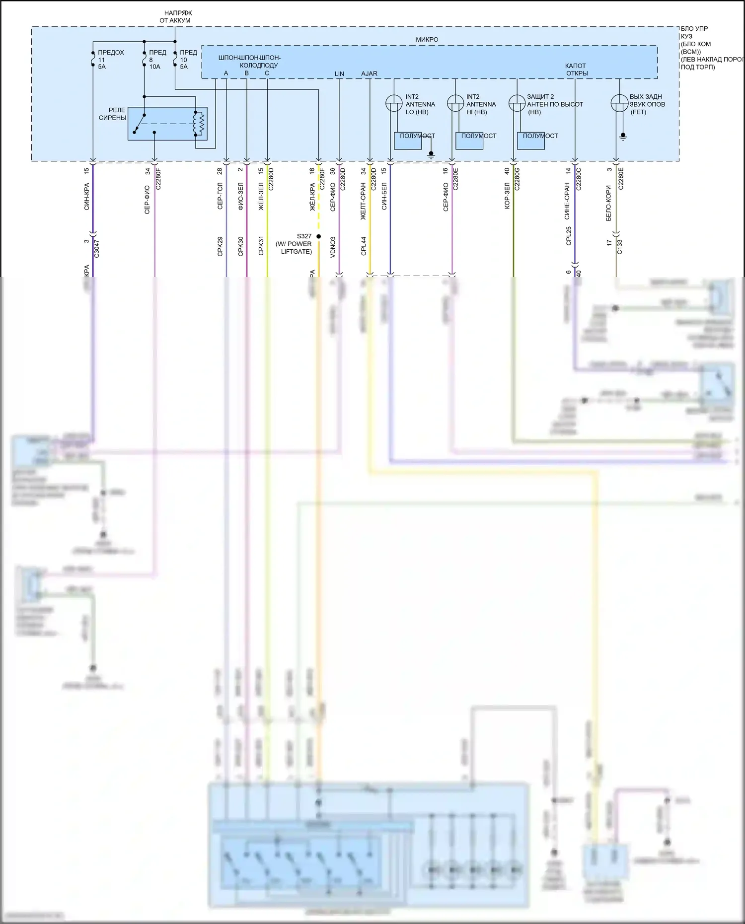 MKX Lincoln II (2015-2018): Сигнализации электросхема (1 из 5) 