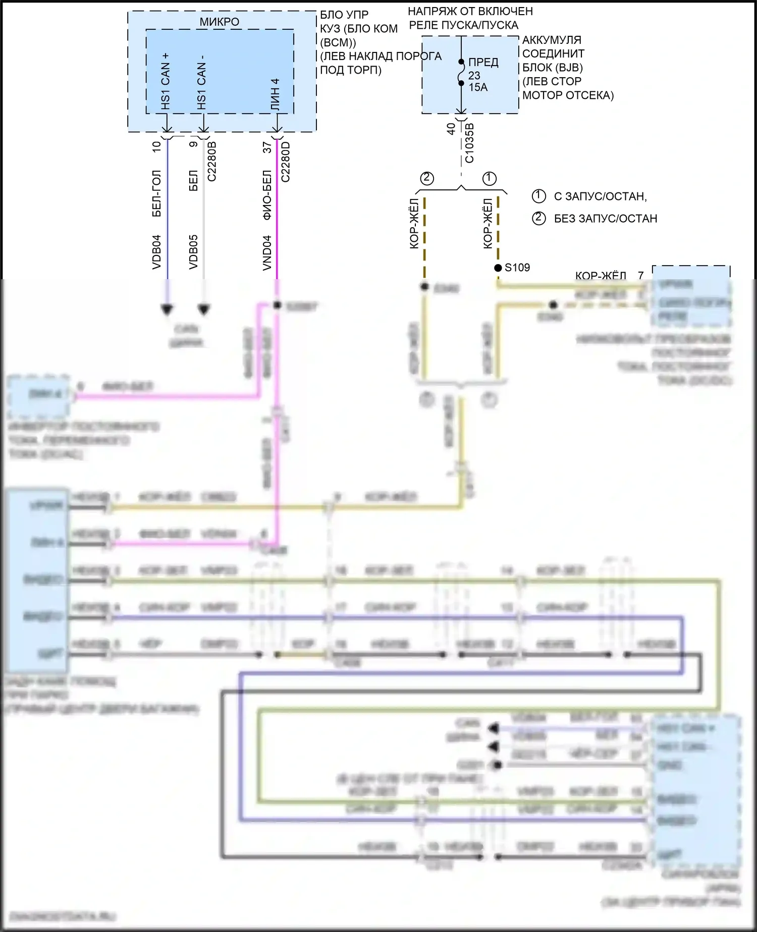 MKX Lincoln II (2015-2018): Электросхема задней камеры 