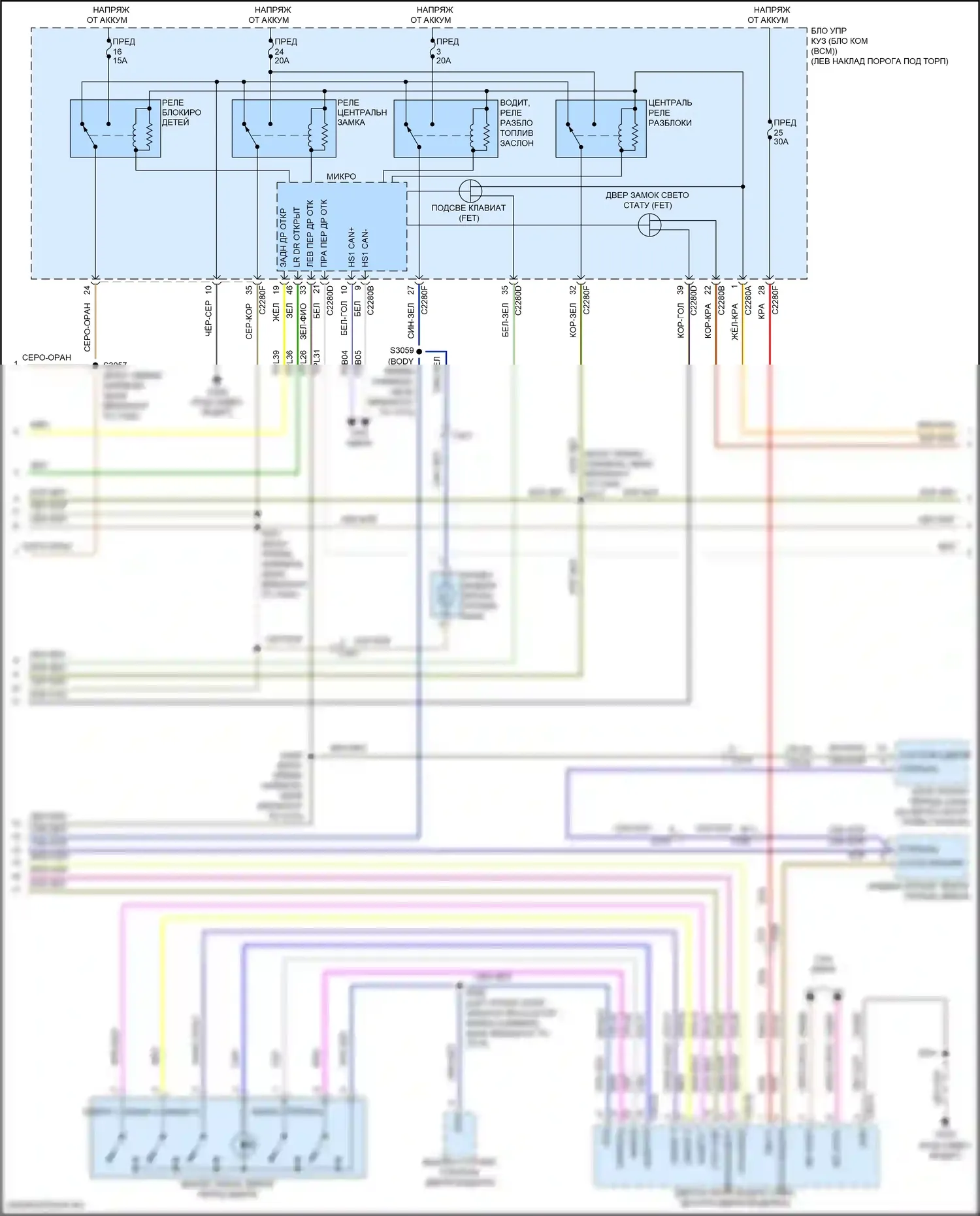MKX Lincoln II (2015-2018): Электросхема центрального замка (4 из 5) 