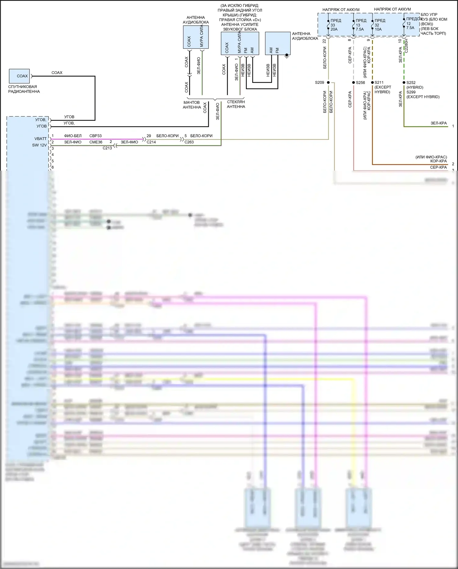 MKZ Lincoln II рестайлинг (2016-2020): Электросхема магнитолы премиум-класса, с harman revel (1 из 5) 