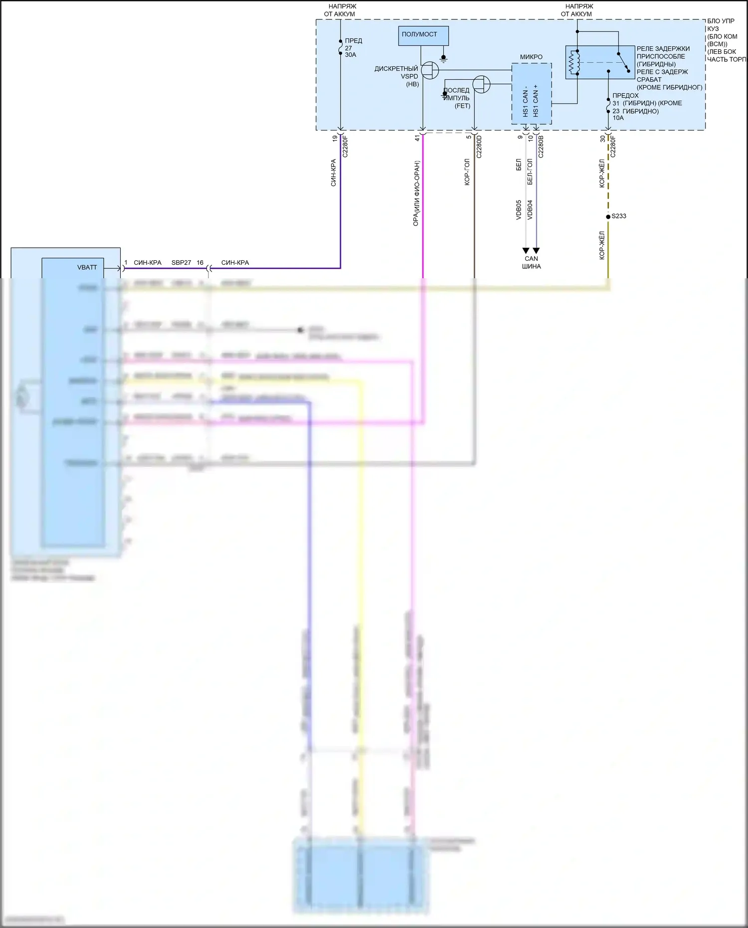 MKZ Lincoln II рестайлинг (2016-2020): Электросхема складной крыши/люка 