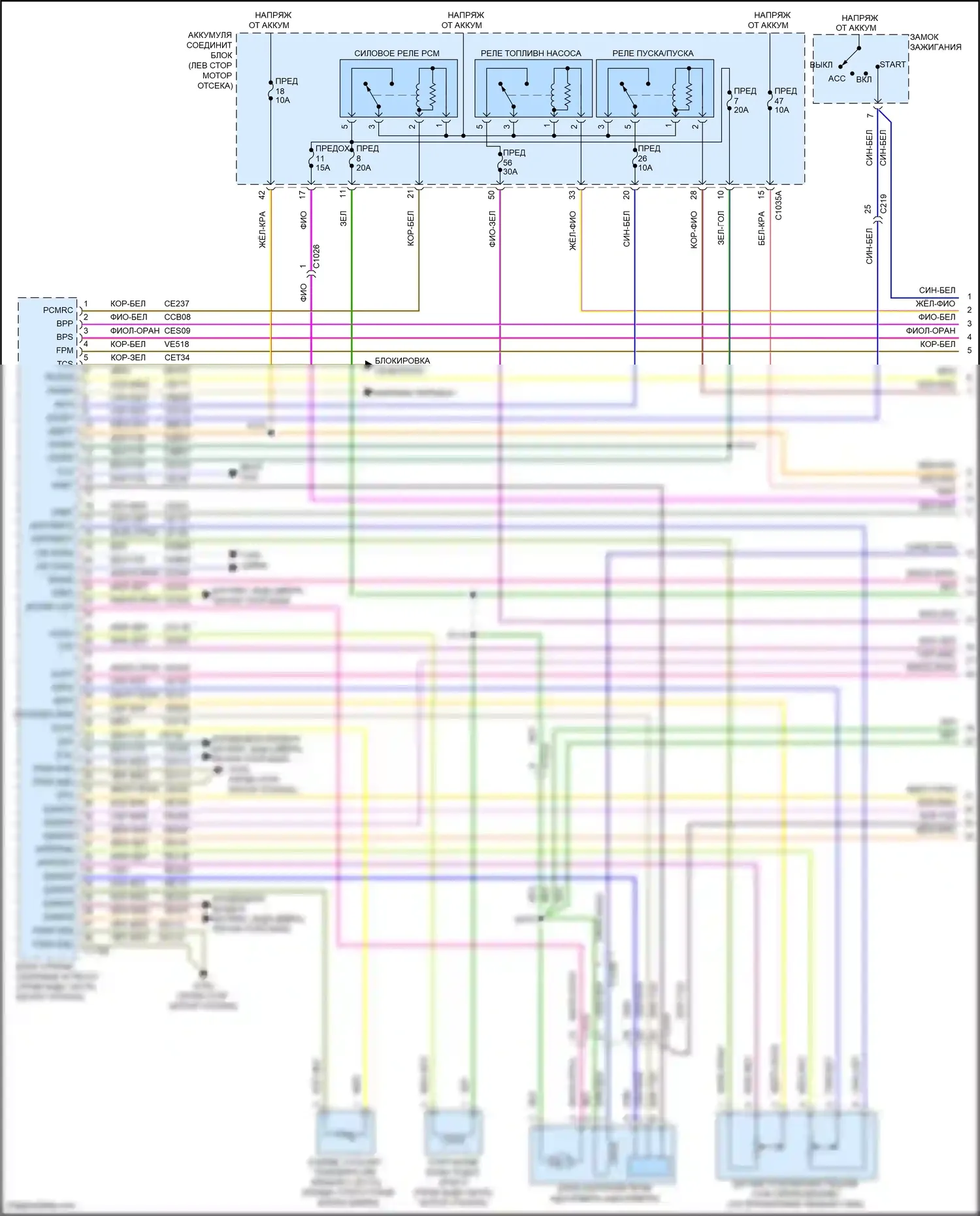 MKZ Lincoln II (2012-2016): Электросхема двигателя 2.0л гибрид (1 из 10) 