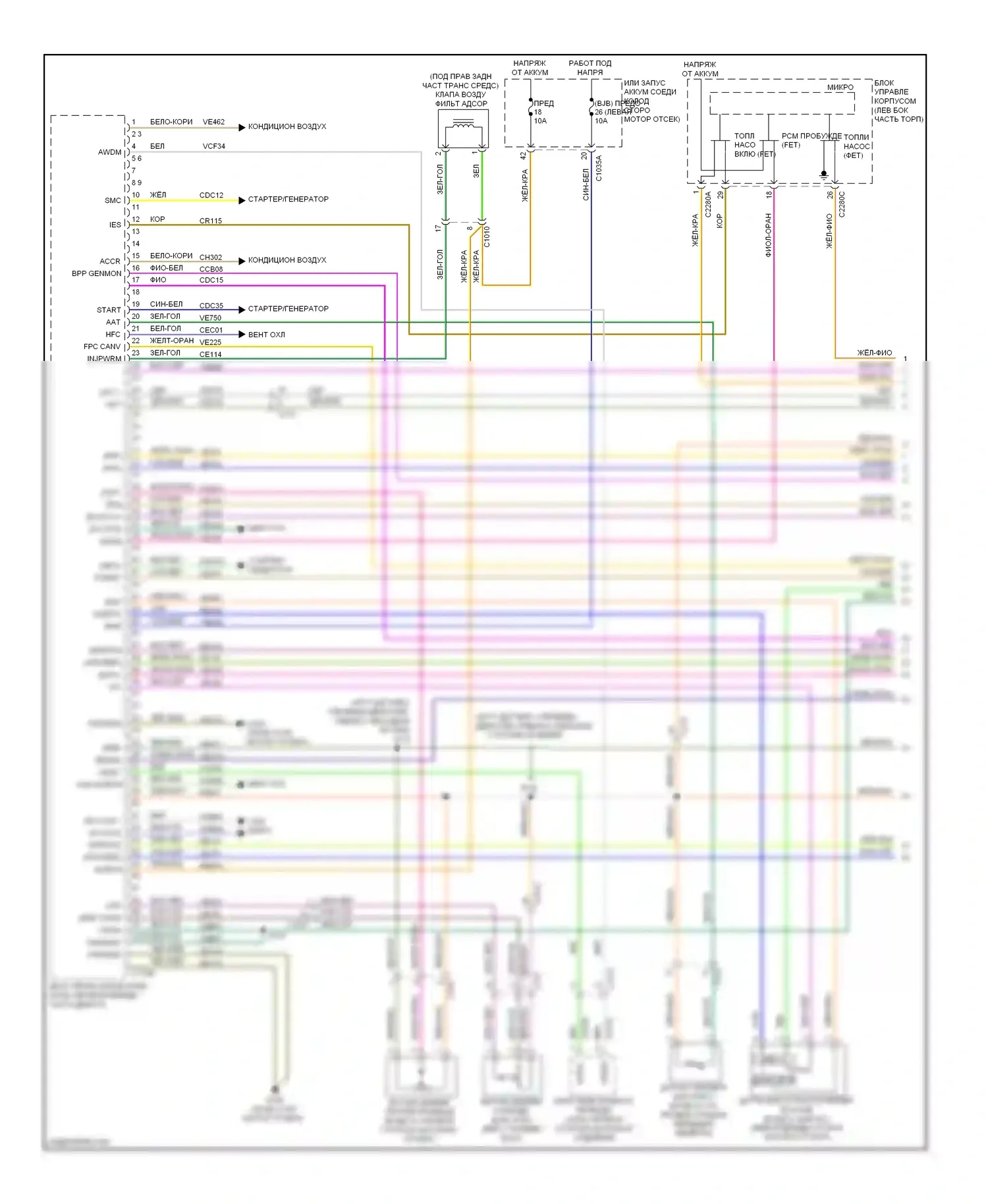 MKZ Lincoln II (2012-2016): Электросхема двигателя 3.7л (1 из 6) 