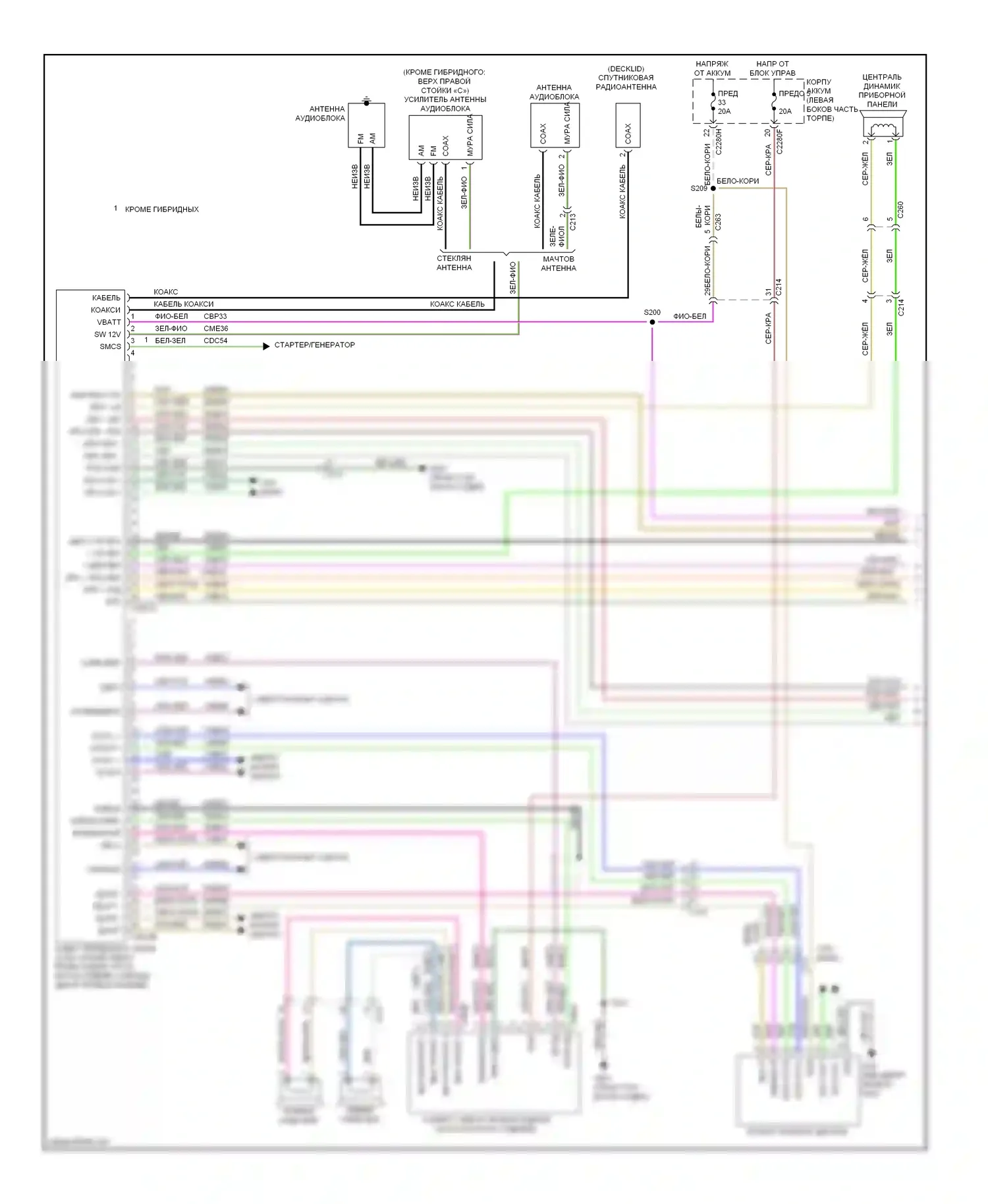 MKZ Lincoln II (2012-2016): Электросхема магнитолы премиум-класса (1 из 3) 