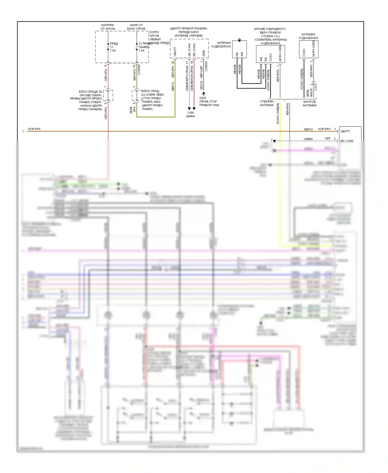 MKZ Lincoln II (2012-2016): Электросхема магнитолы синхронизации (2 из 2) 
