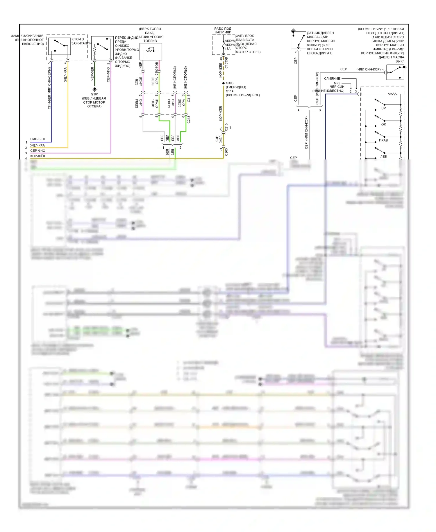 MKZ Lincoln II (2012-2016): Электросхема приборной панели (2 из 2) 