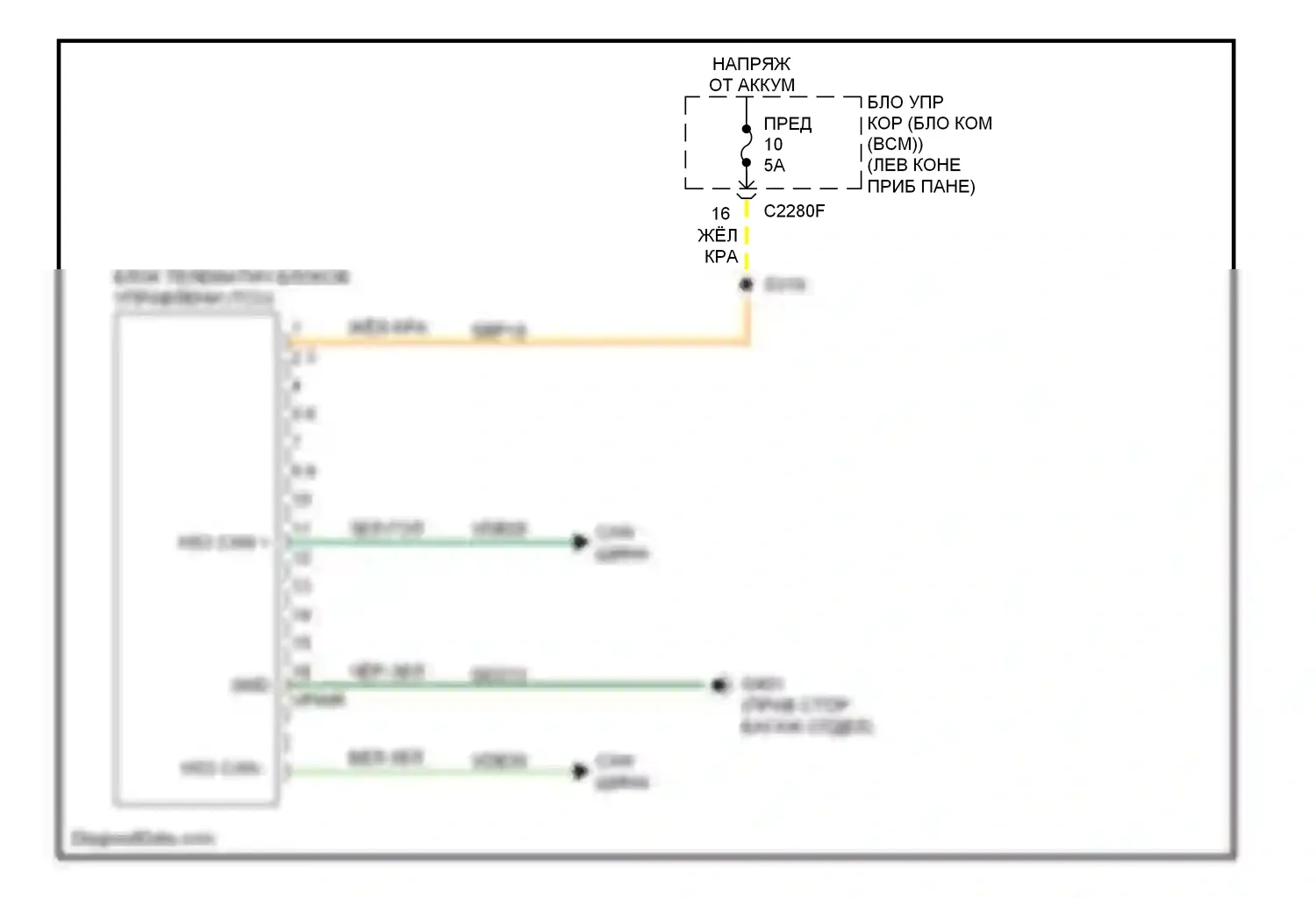 MKZ Lincoln II (2012-2016): Электросхема начальника бригады 