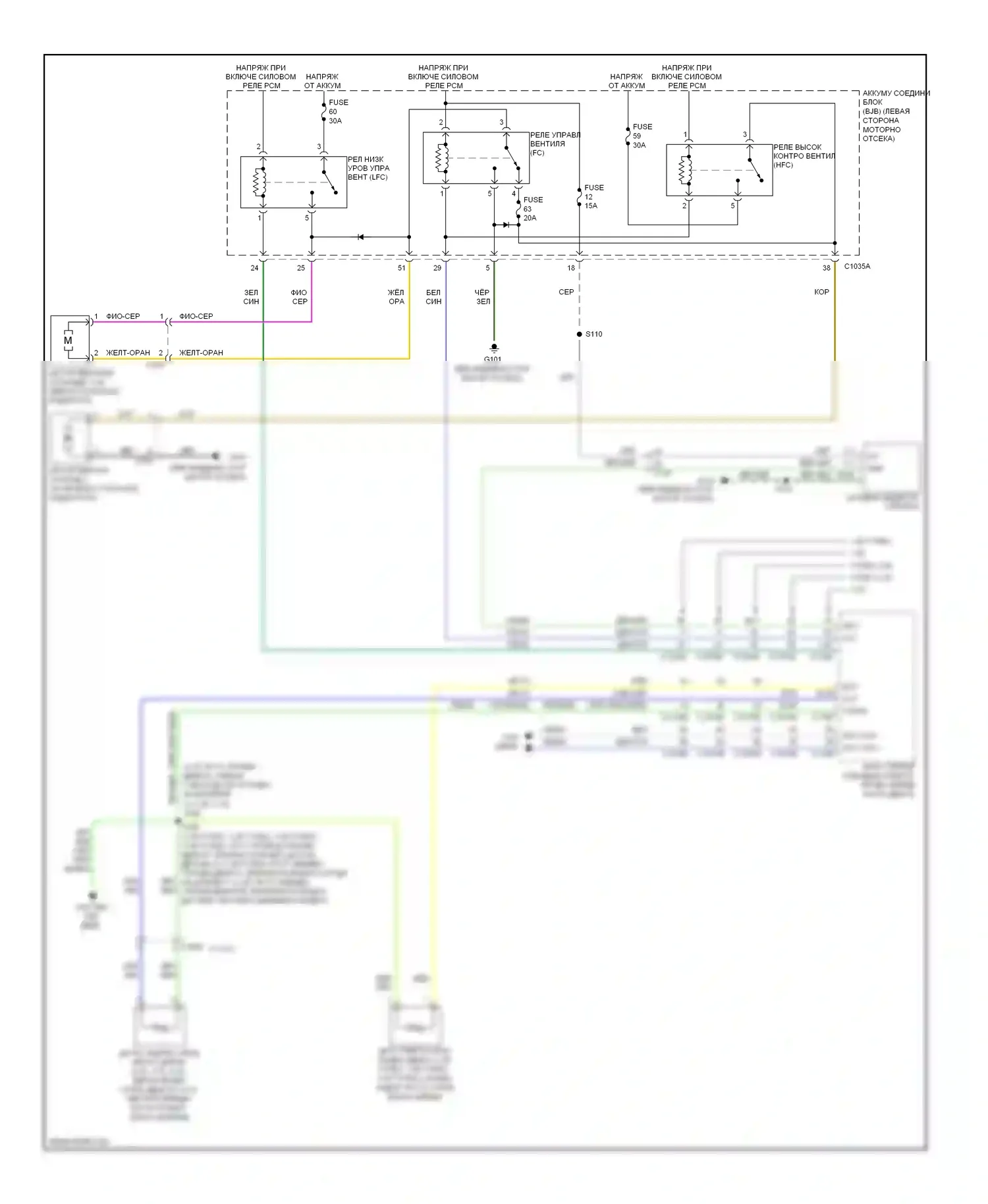 MKZ Lincoln II (2012-2016): Электросхема вентилятора охлаждения, кроме гибридного 