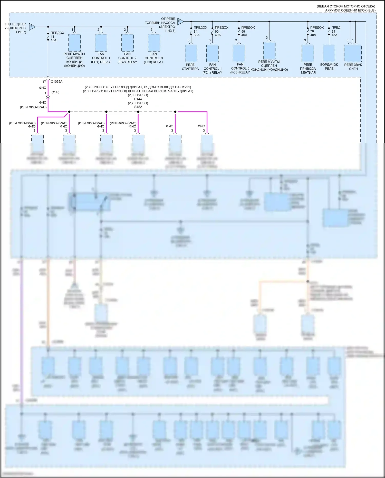 Nautilus Lincoln I (2018-2024): Электросхема блока предохранителей реле (2 из 7) 