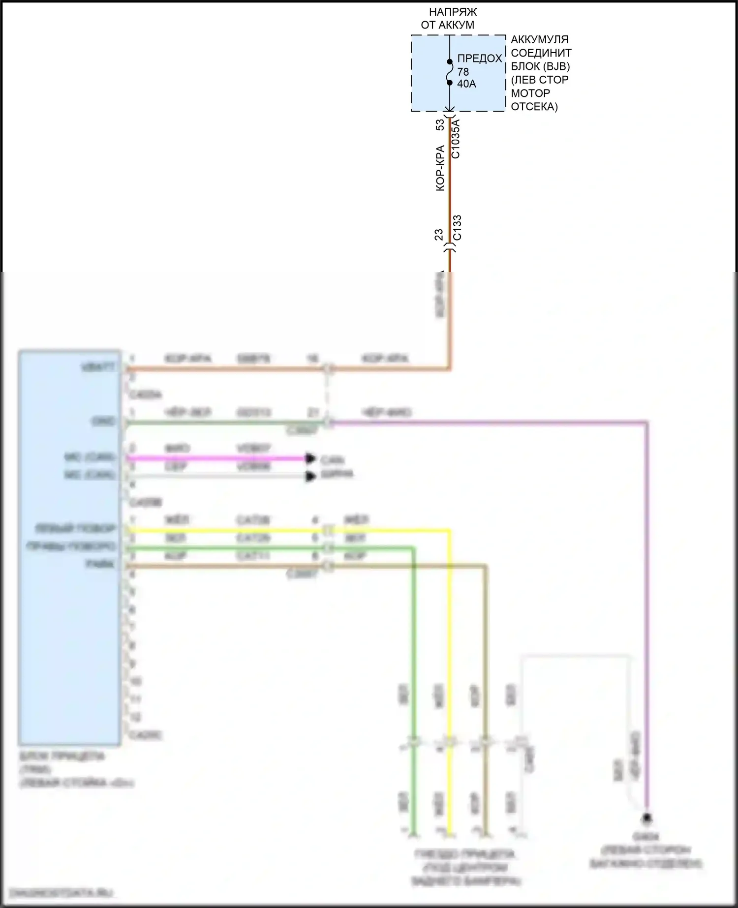 Nautilus Lincoln I (2018-2024): Электросхема адаптера прицепа/кемпера 