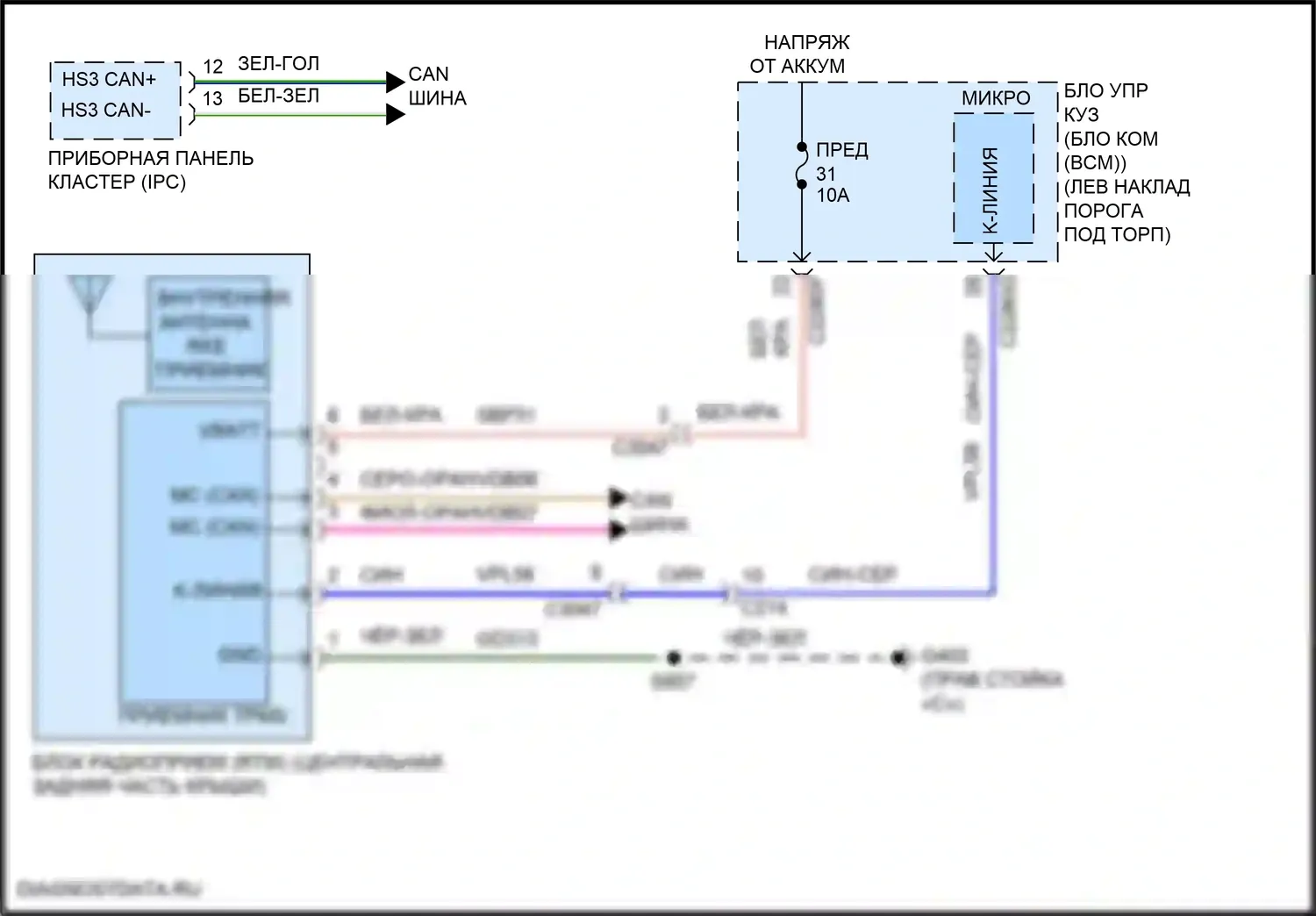Nautilus Lincoln I (2018-2024): Электросхема контроля давления в шинах 