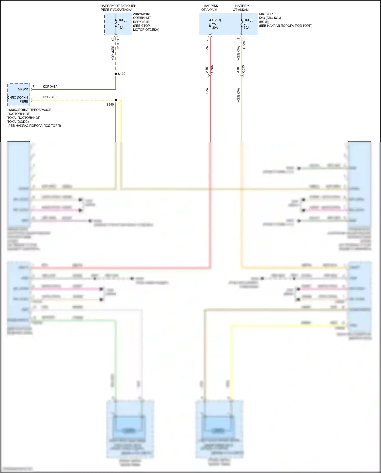 Nautilus Lincoln I (2018-2024): Электросхема информационной системы в слепой зоне 
