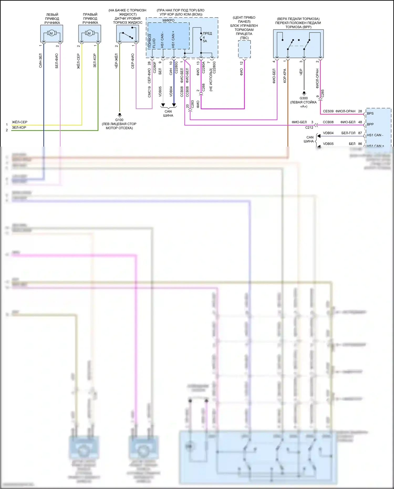 Navigator Lincoln IV (2017-2022): Антиблокировочная система abs электросхема (2 из 2) 