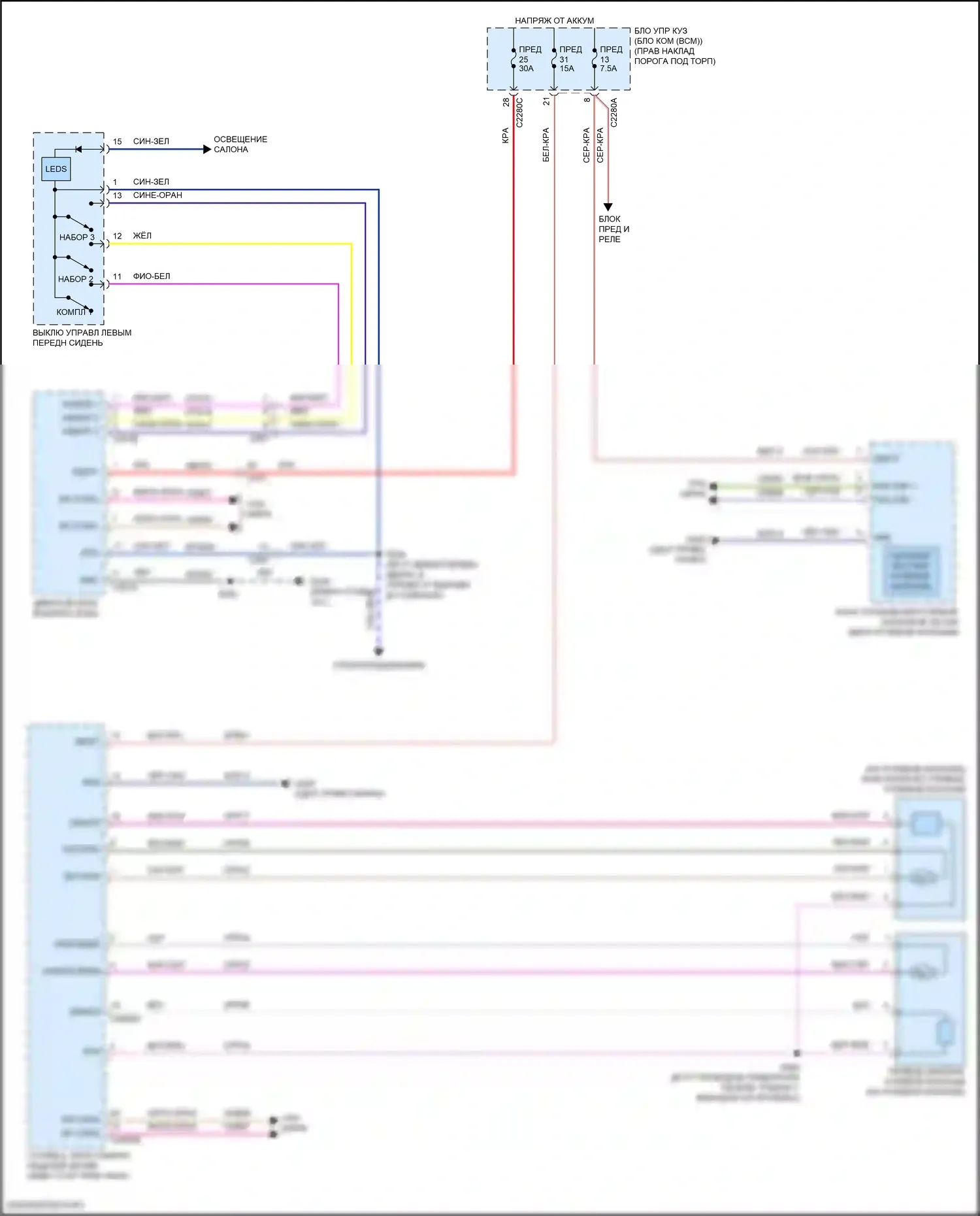 Navigator Lincoln IV (2017-2022): Электросхема памяти рулевой колонки 