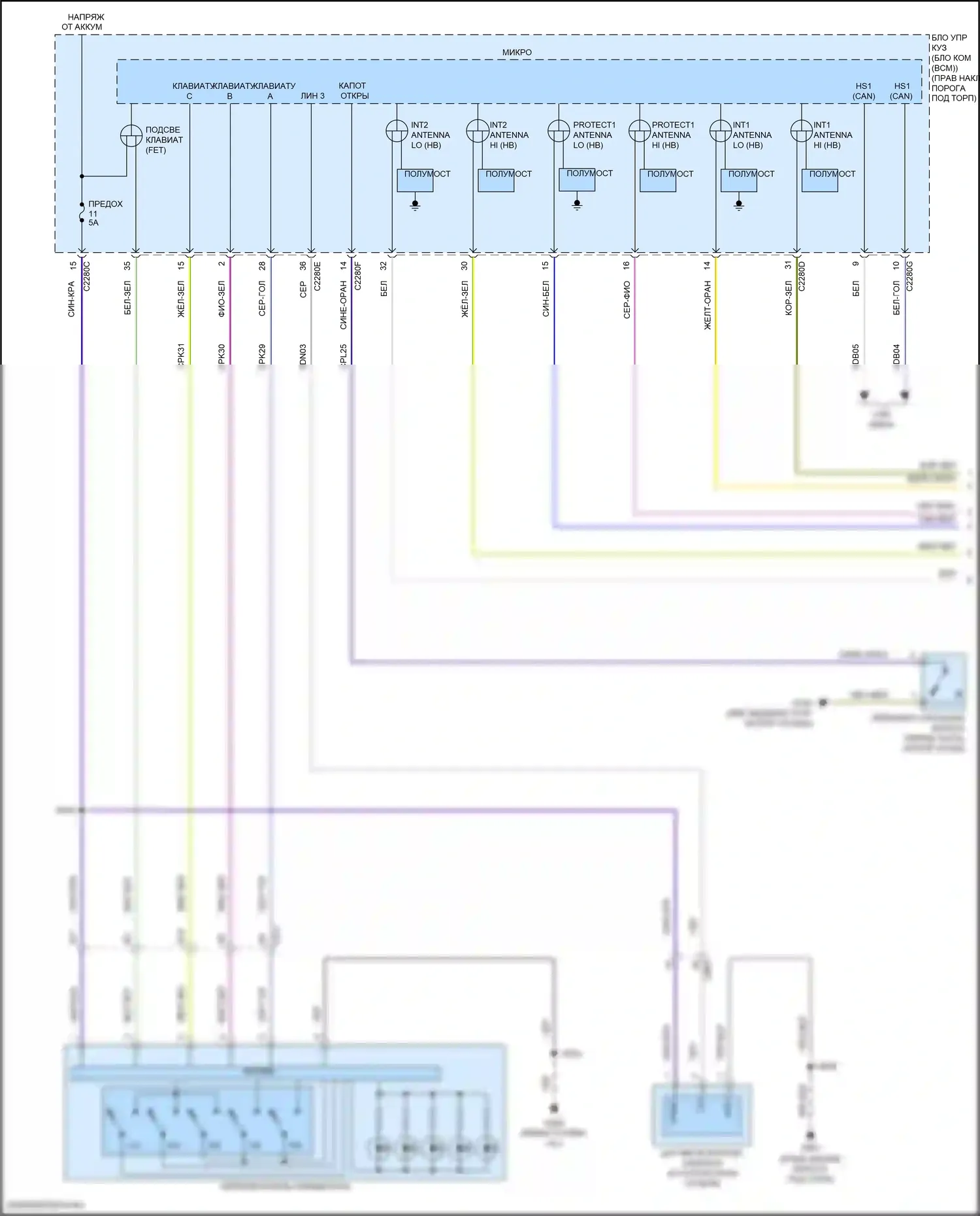 Navigator Lincoln IV (2017-2022): Электросхема центрального замка (1 из 6) 