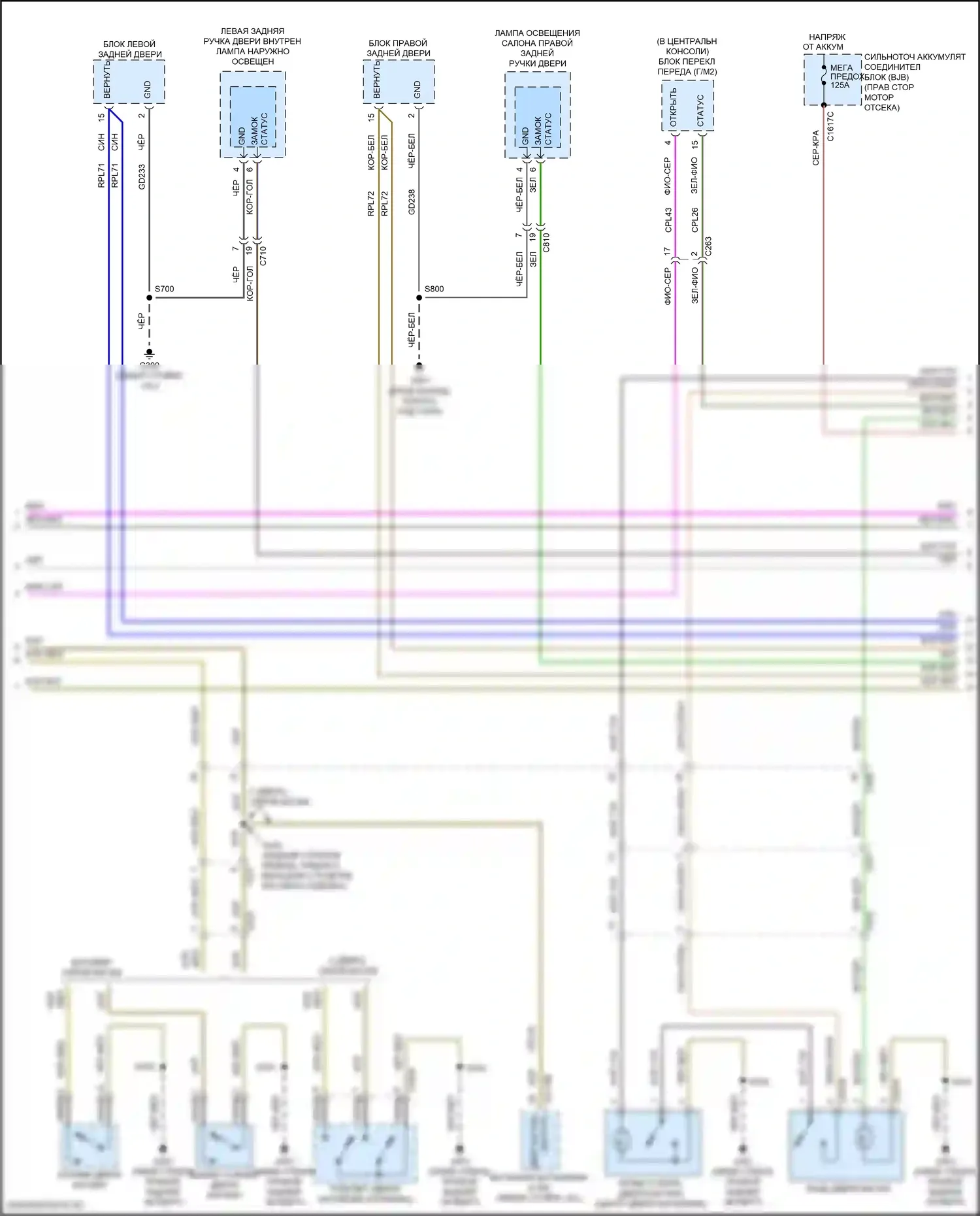 Navigator Lincoln IV (2017-2022): Электросхема центрального замка (5 из 6) 