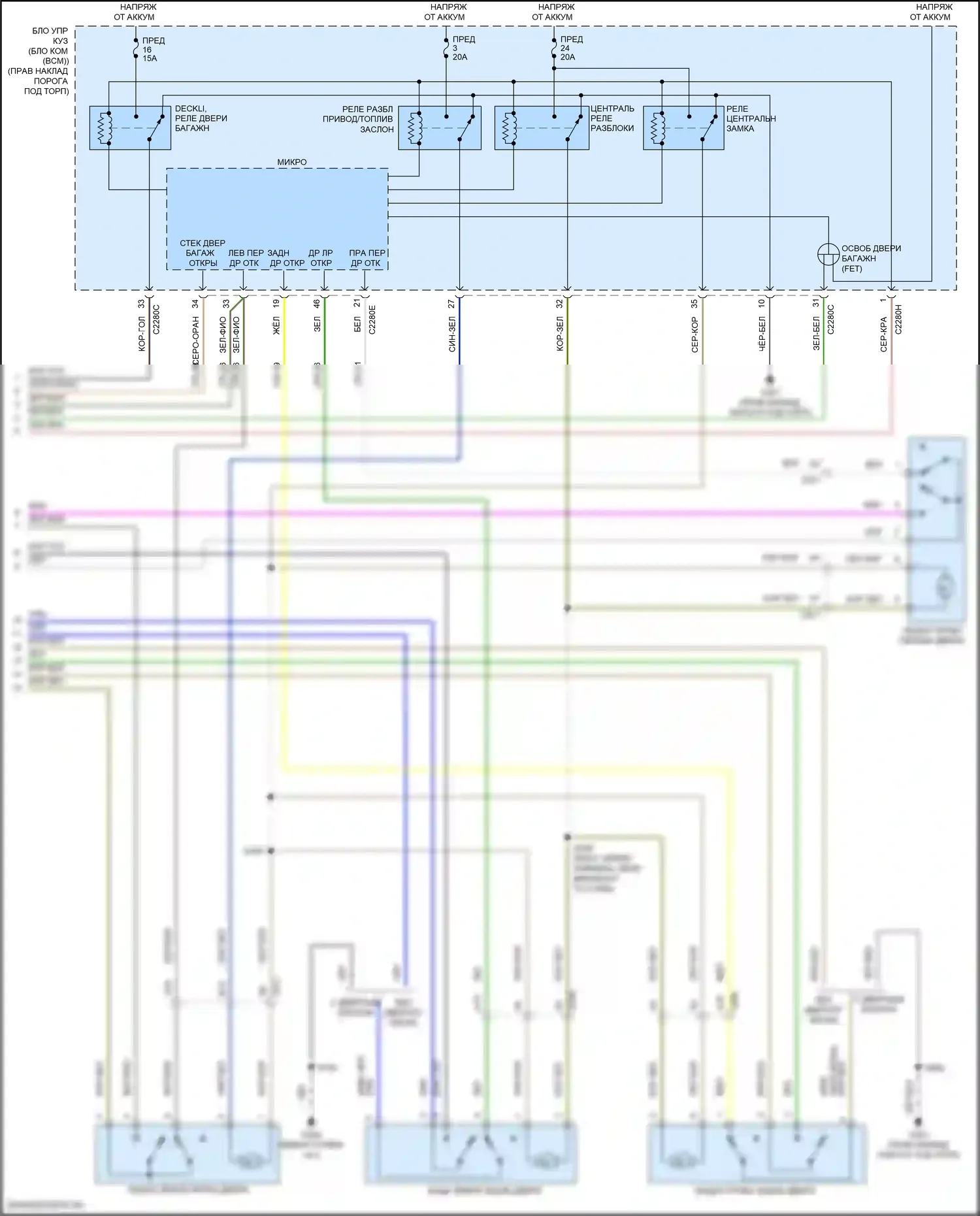 Navigator Lincoln IV (2017-2022): Электросхема центрального замка (6 из 6) 