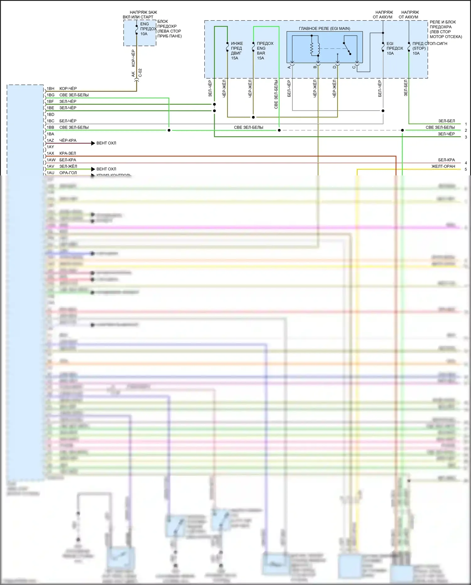 2 Mazda II рестайлинг (2010-2014): Электросхема двигателя 1.5л (1 из 4) 