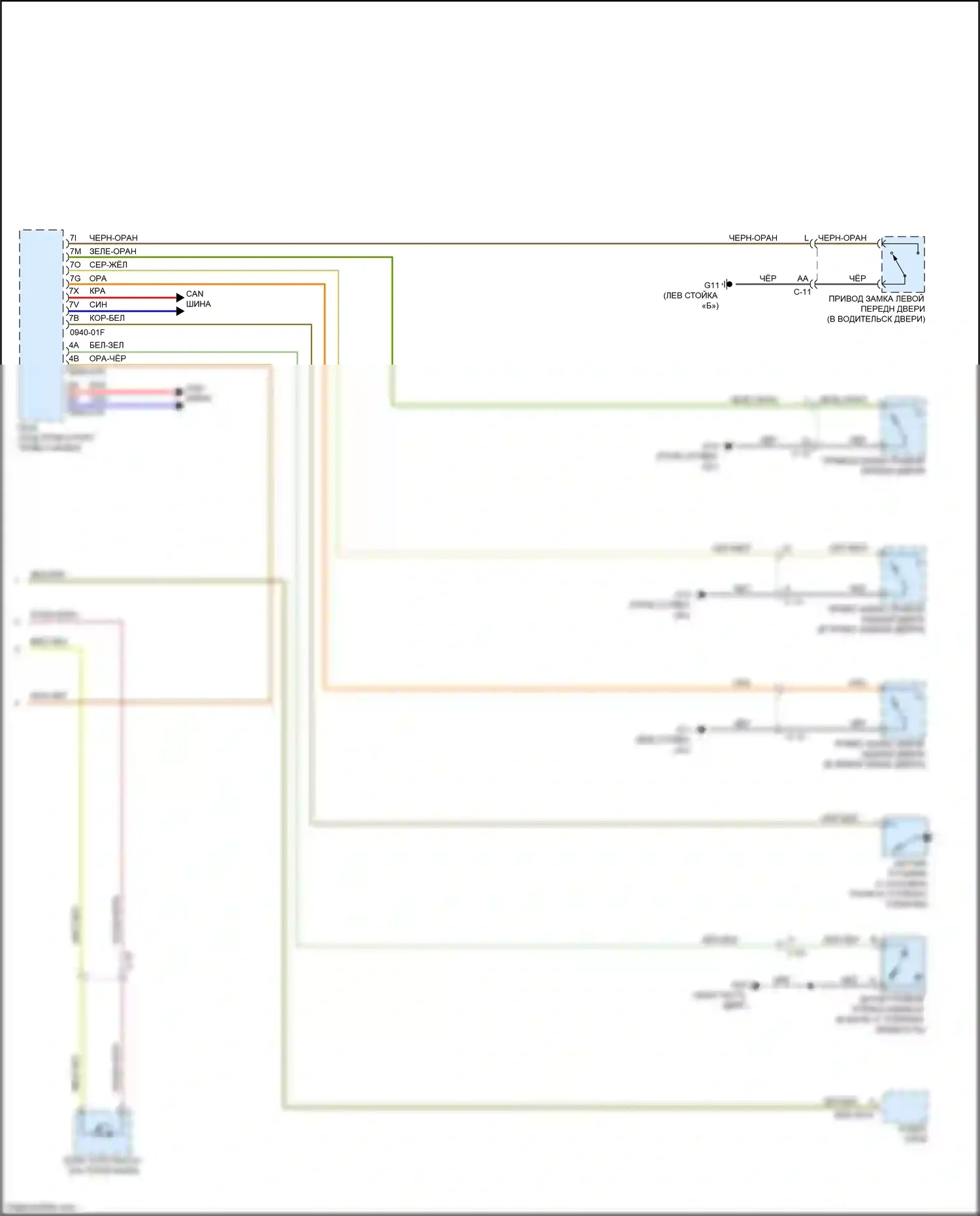 2 Mazda II рестайлинг (2010-2014): Электросхема приборной панели (2 из 2) 