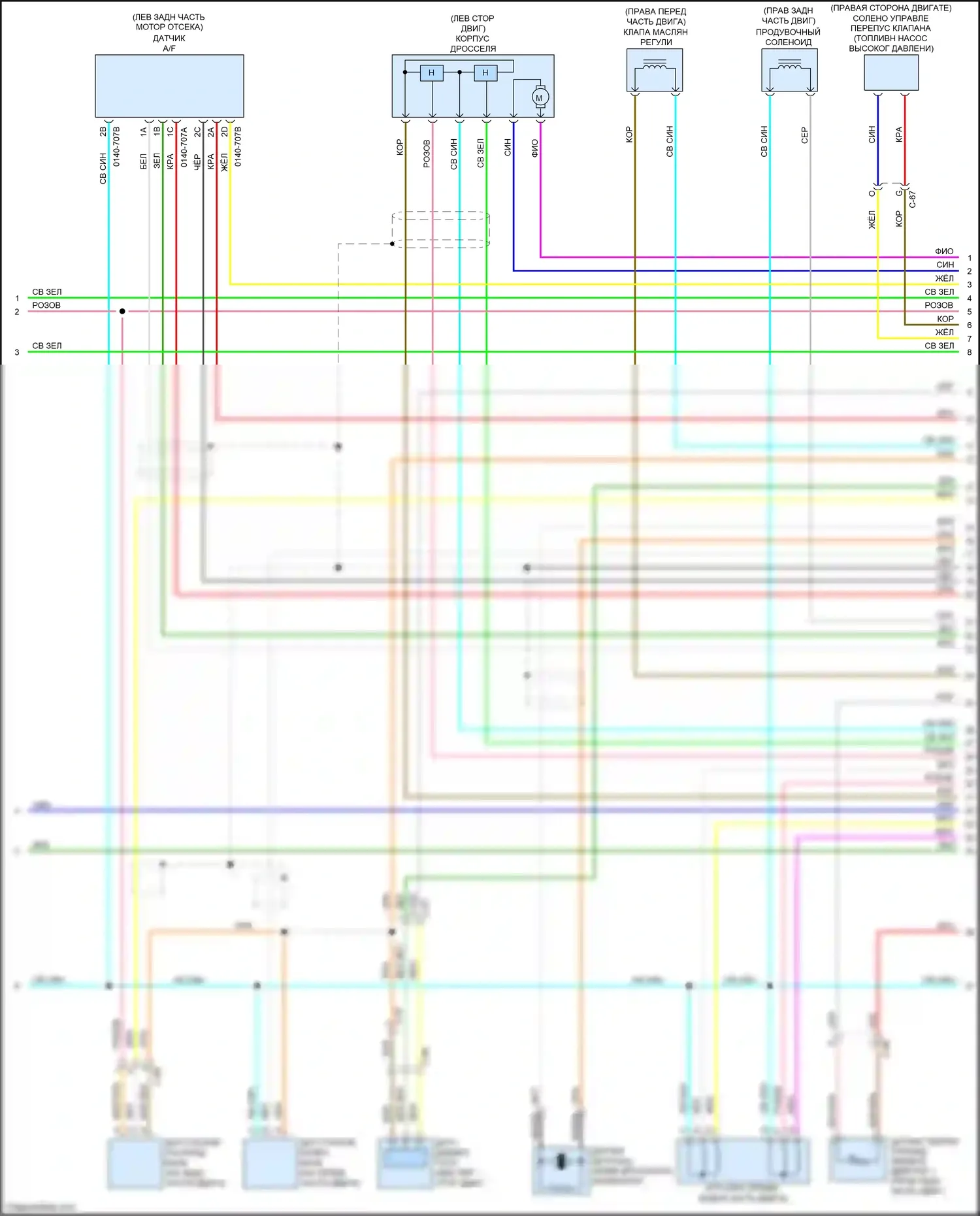 3 MPS Mazda II рестайлинг (2011-2013): Электросхема двигателя 2.3л турбо (3 из 4) 