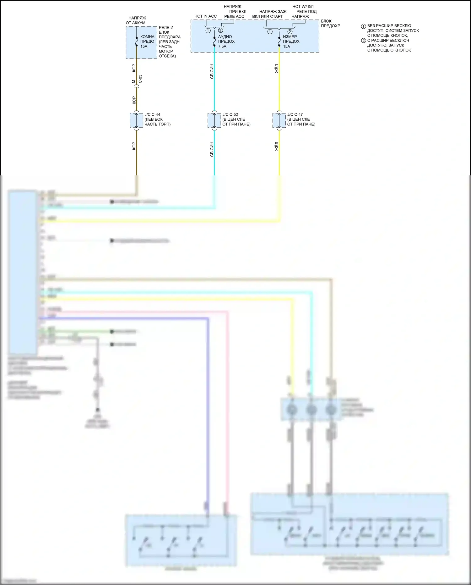 3 MPS Mazda II рестайлинг (2011-2013): Электросхема информационного дисплея, без навигации 