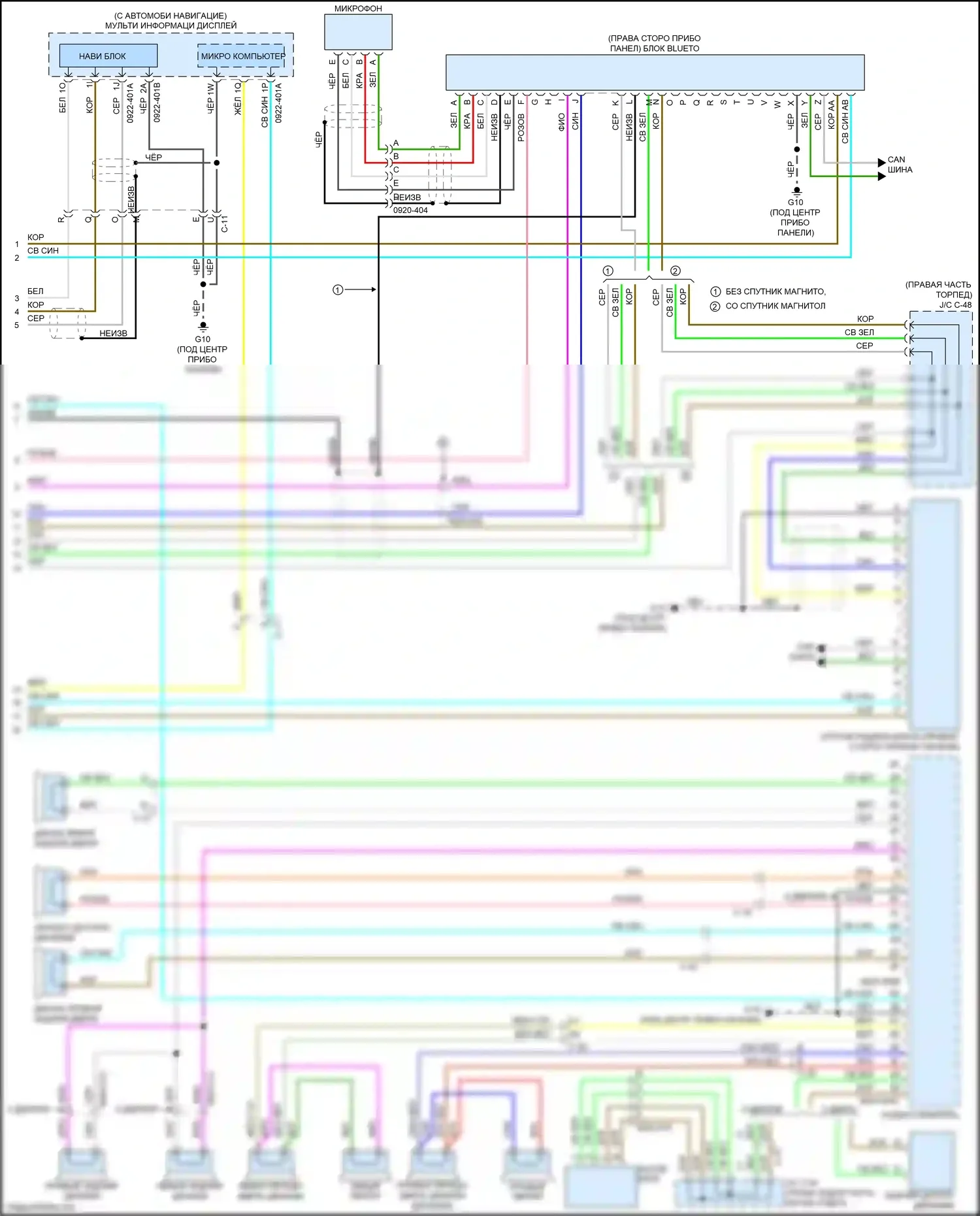 3 MPS Mazda II рестайлинг (2011-2013): Электросхема навигации, с bose (2 из 2) 