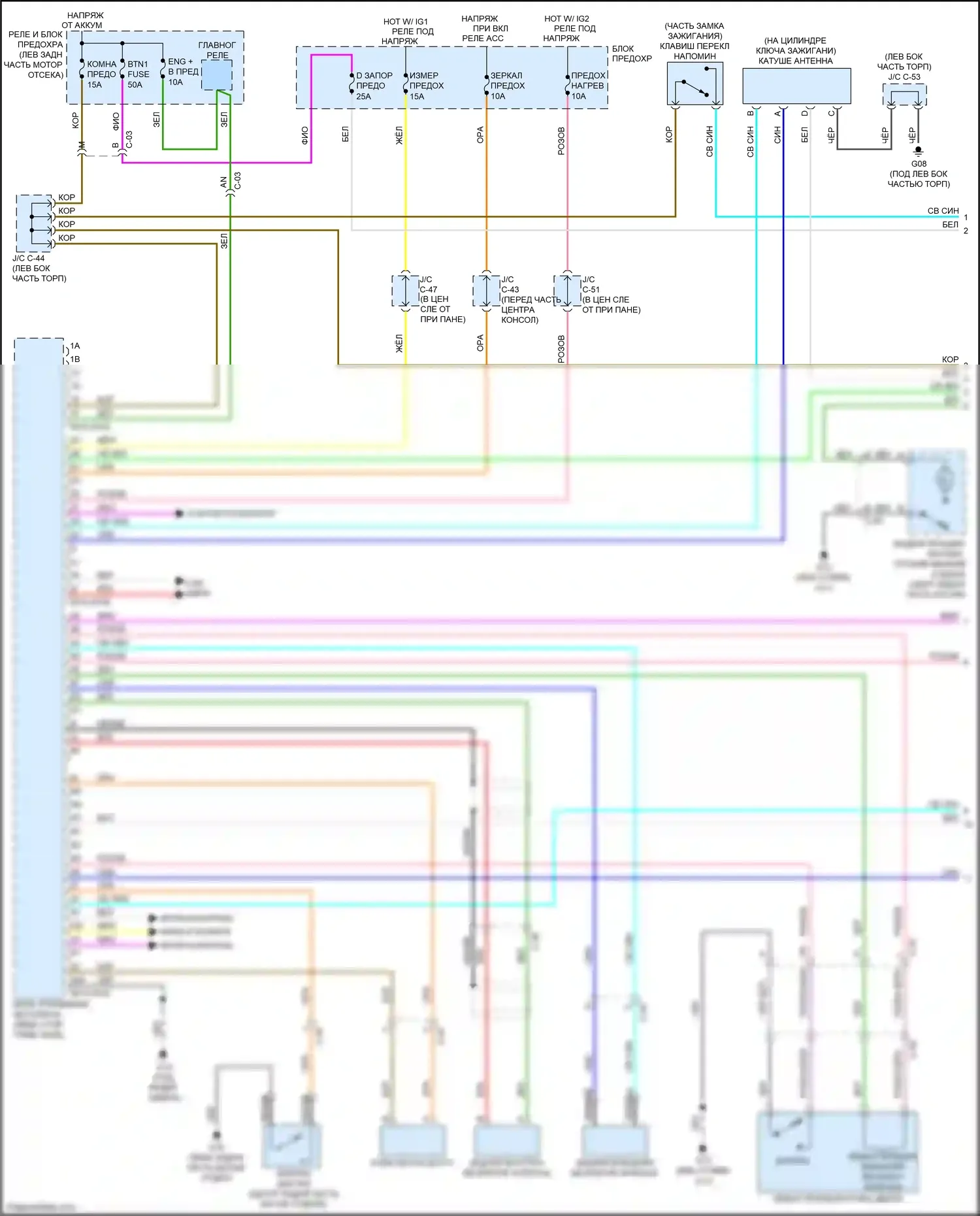 3 MPS Mazda II рестайлинг (2011-2013): Электросхема центрального замка, с усовершенствованной системой бесключевого доступа и запуска (1 из 3) 