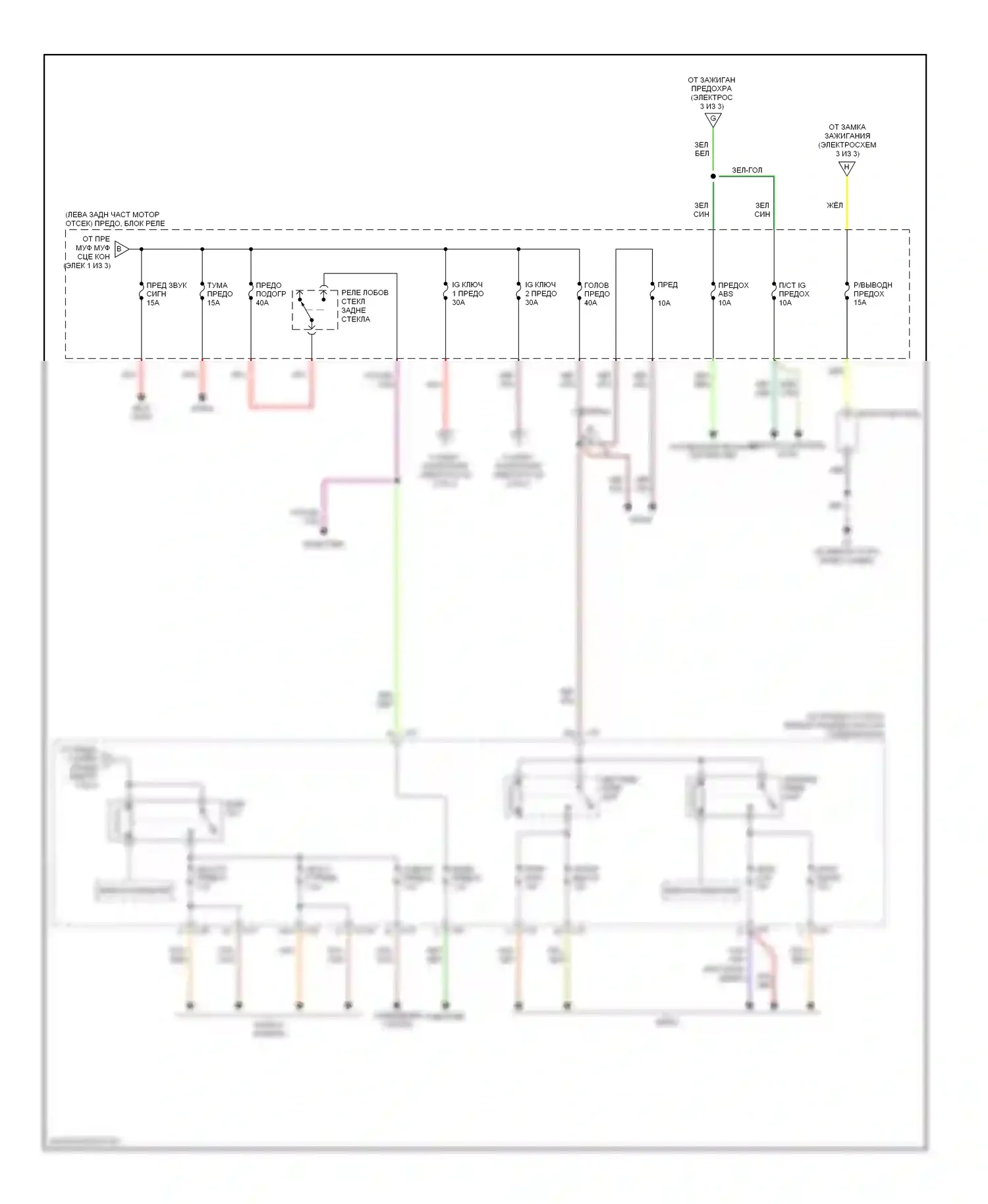 3 Mazda BK рестайлинг (2006-2009): Электросхема блока предохранителей реле (2 из 3) 