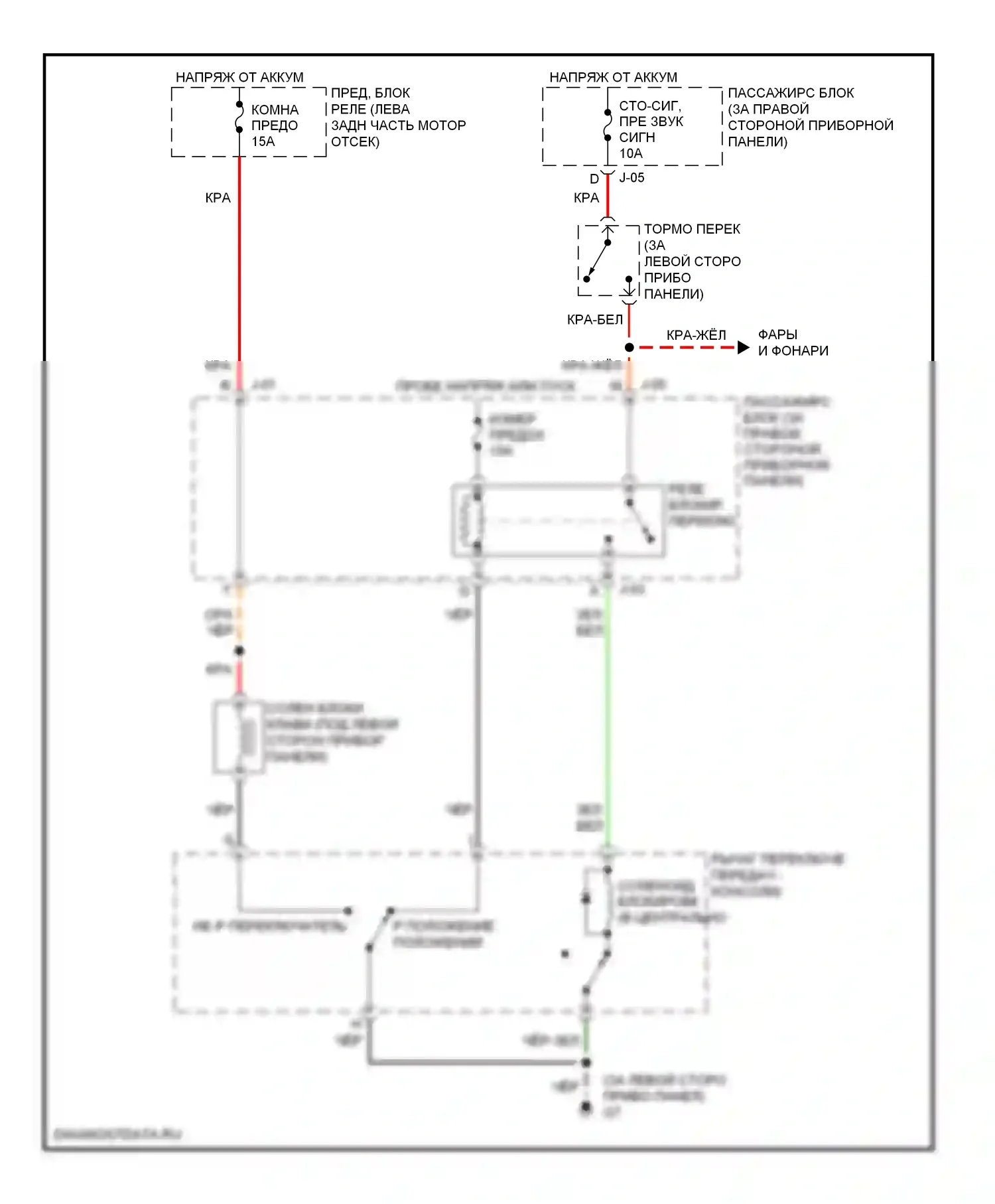 3 Mazda BK рестайлинг (2006-2009): Электросхема блокировки селектора 