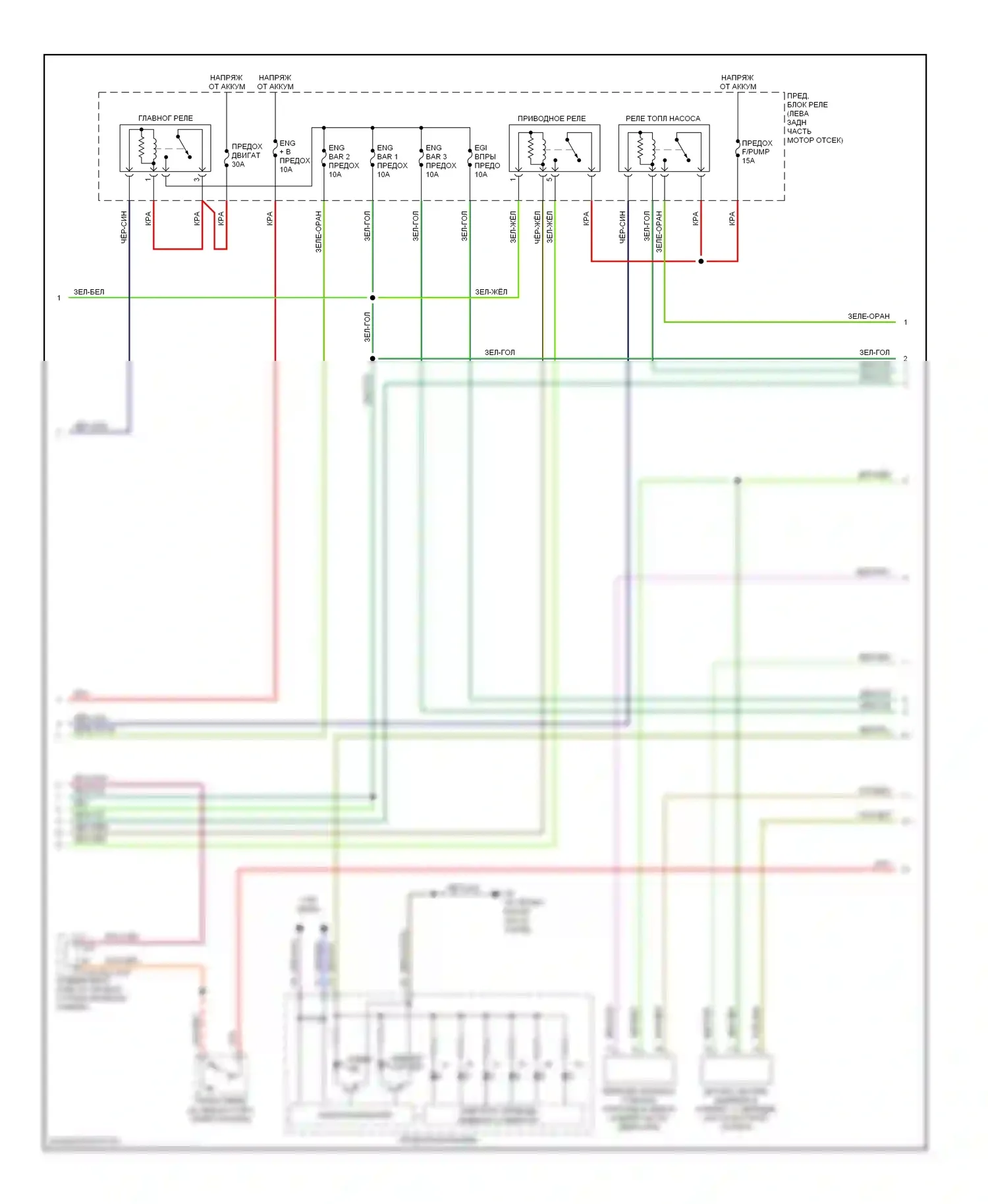 3 Mazda BK рестайлинг (2006-2009): Электросхема двигателя 2.0l, кроме калифорнии (2 из 4) 
