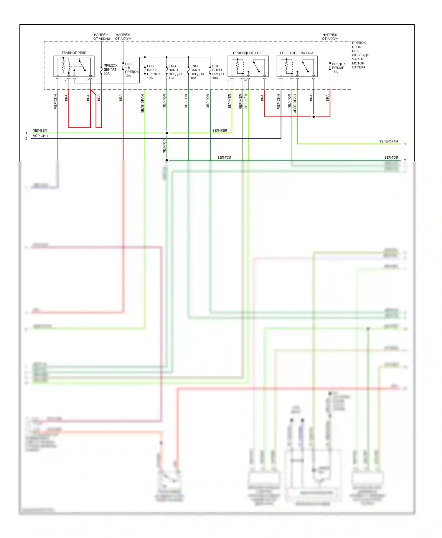 3 Mazda BK рестайлинг (2006-2009): Электросхема двигателя 2.3l, кроме калифорнии (2 из 4) 