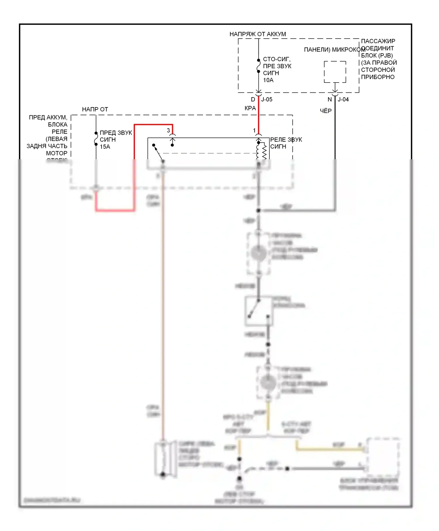 3 Mazda BK рестайлинг (2006-2009): Электросхема клаксона 