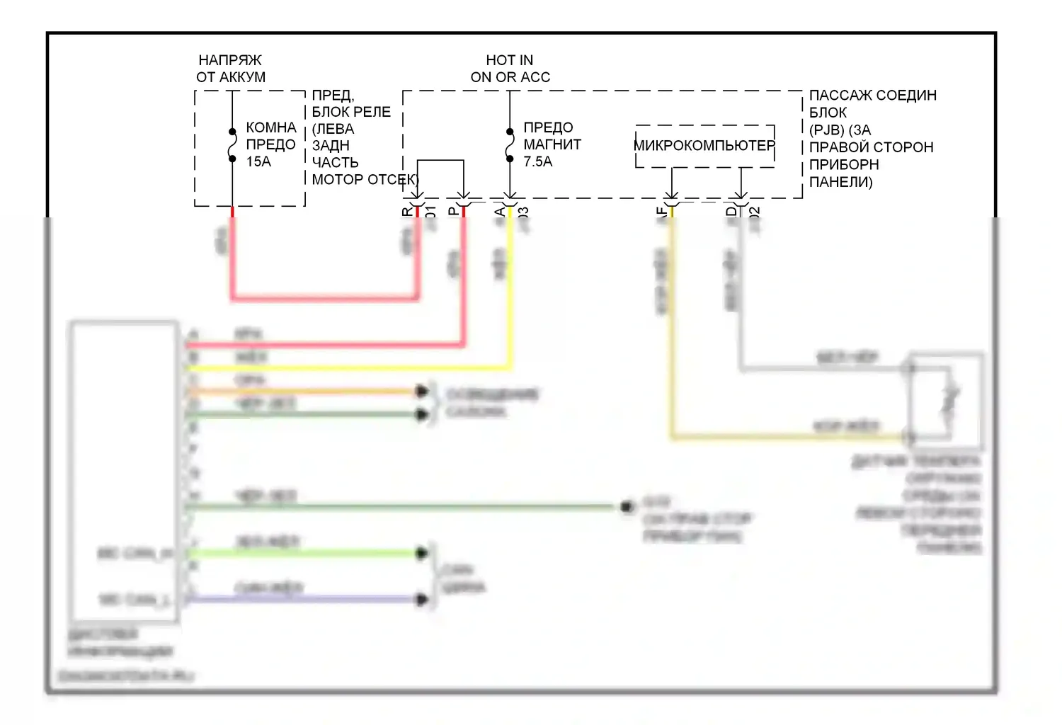 3 Mazda BK рестайлинг (2006-2009): Электросхема многоинформационной системы 