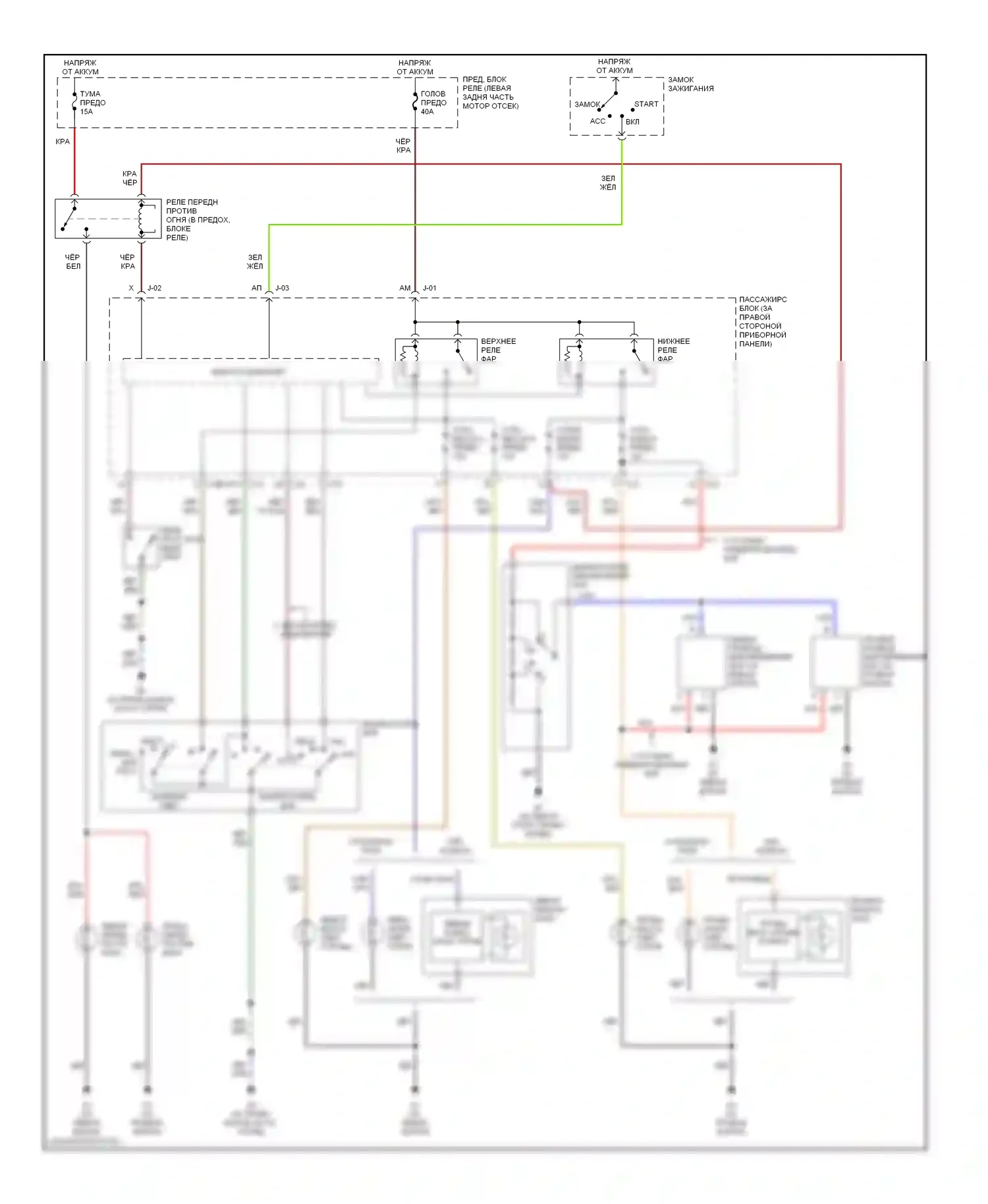 3 Mazda BK (2003-2006): Электросхема фар, без дрели 