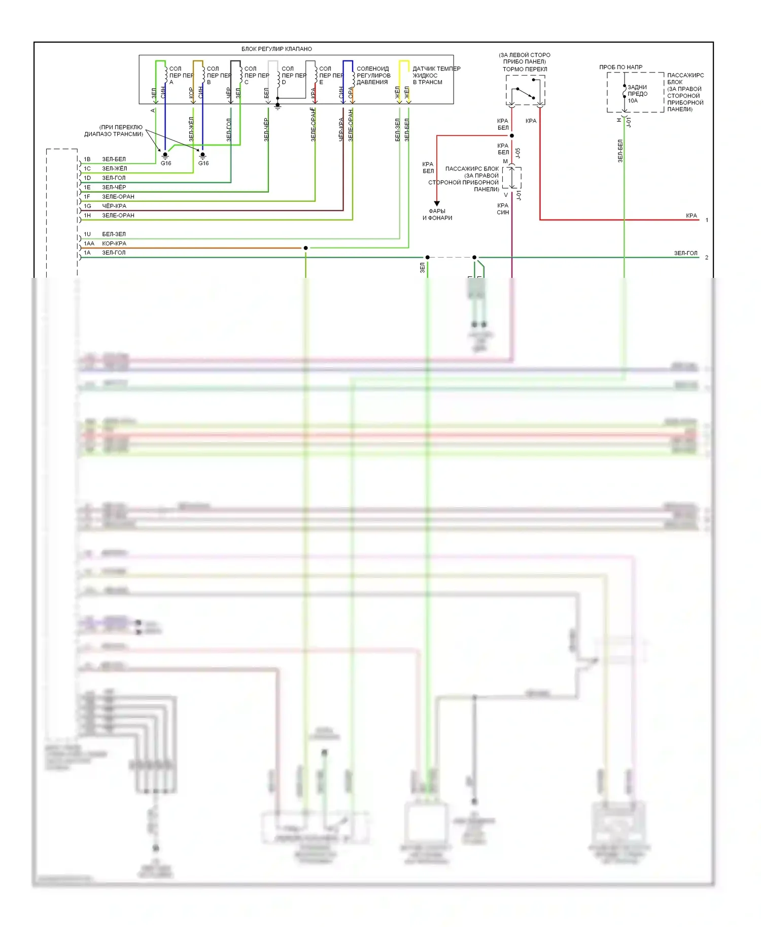 3 Mazda BK (2003-2006): Электросхема автоматической коробки передач (1 из 2) 