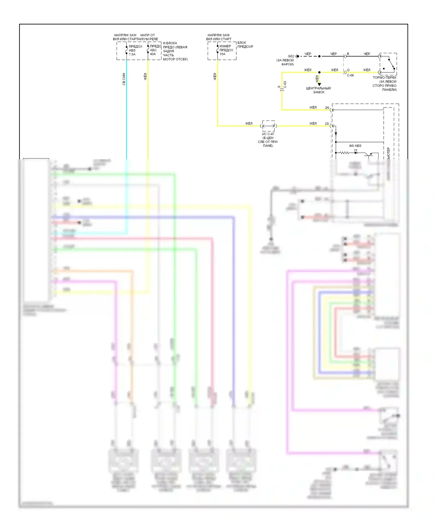 3 Mazda BL рестайлинг (2011-2013): Антиблокировочная система abs электросхема, без контроля динамической устойчивости 